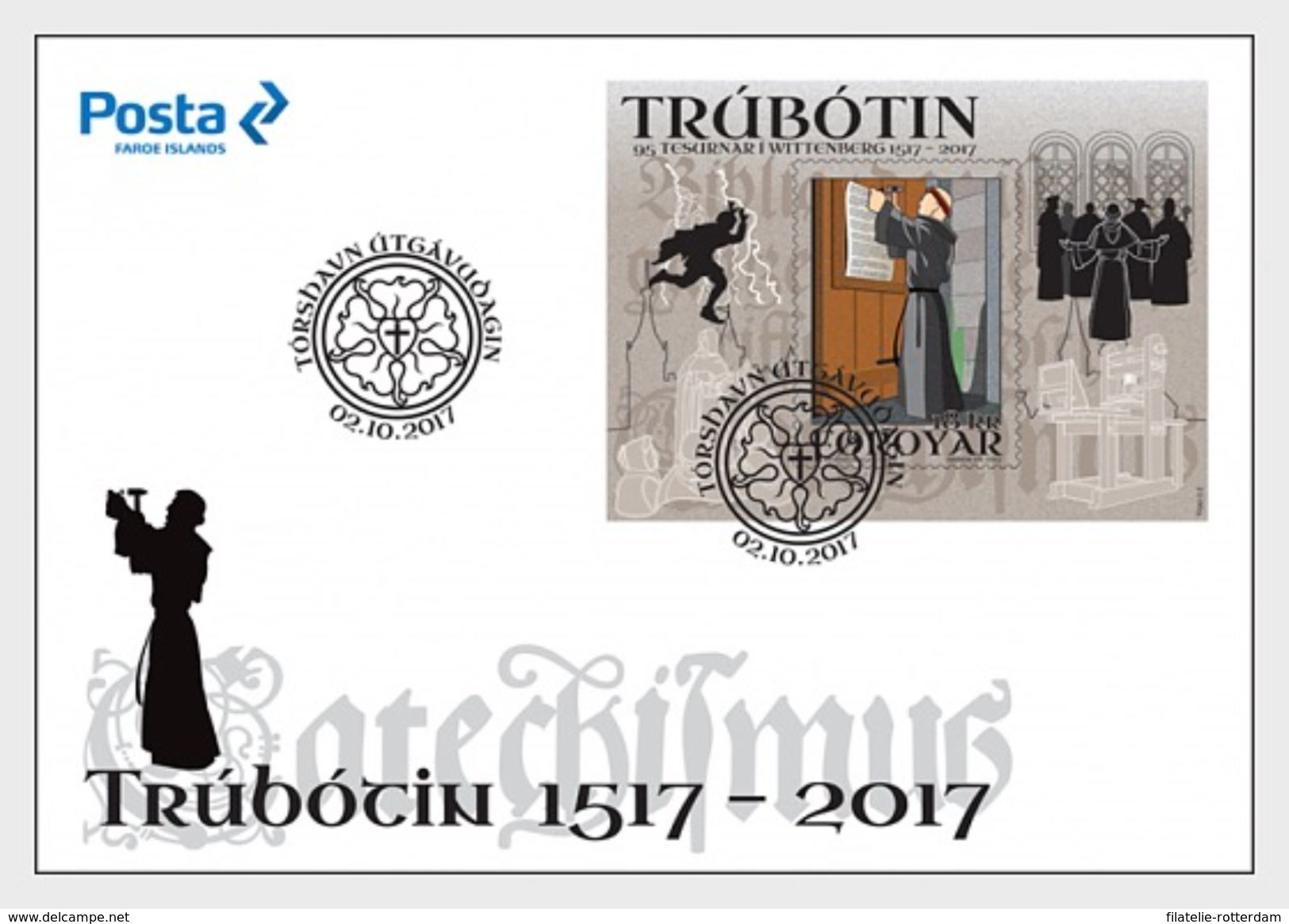 Faeroër / Faroes - Postfris / MNH - FDC Sheet 500 Jaar Reformatie 2017 - Färöer Inseln