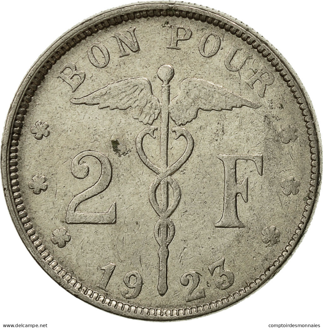 Monnaie, Belgique, 2 Francs, 2 Frank, 1923, TTB, Nickel, KM:91.1 - 2 Frank