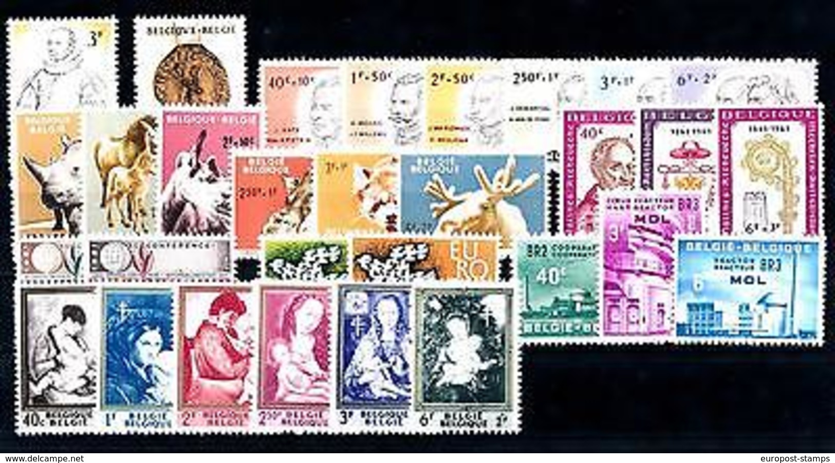 Belgium Belgien Belgique 1961 Complete Year Set  MNH - Other & Unclassified