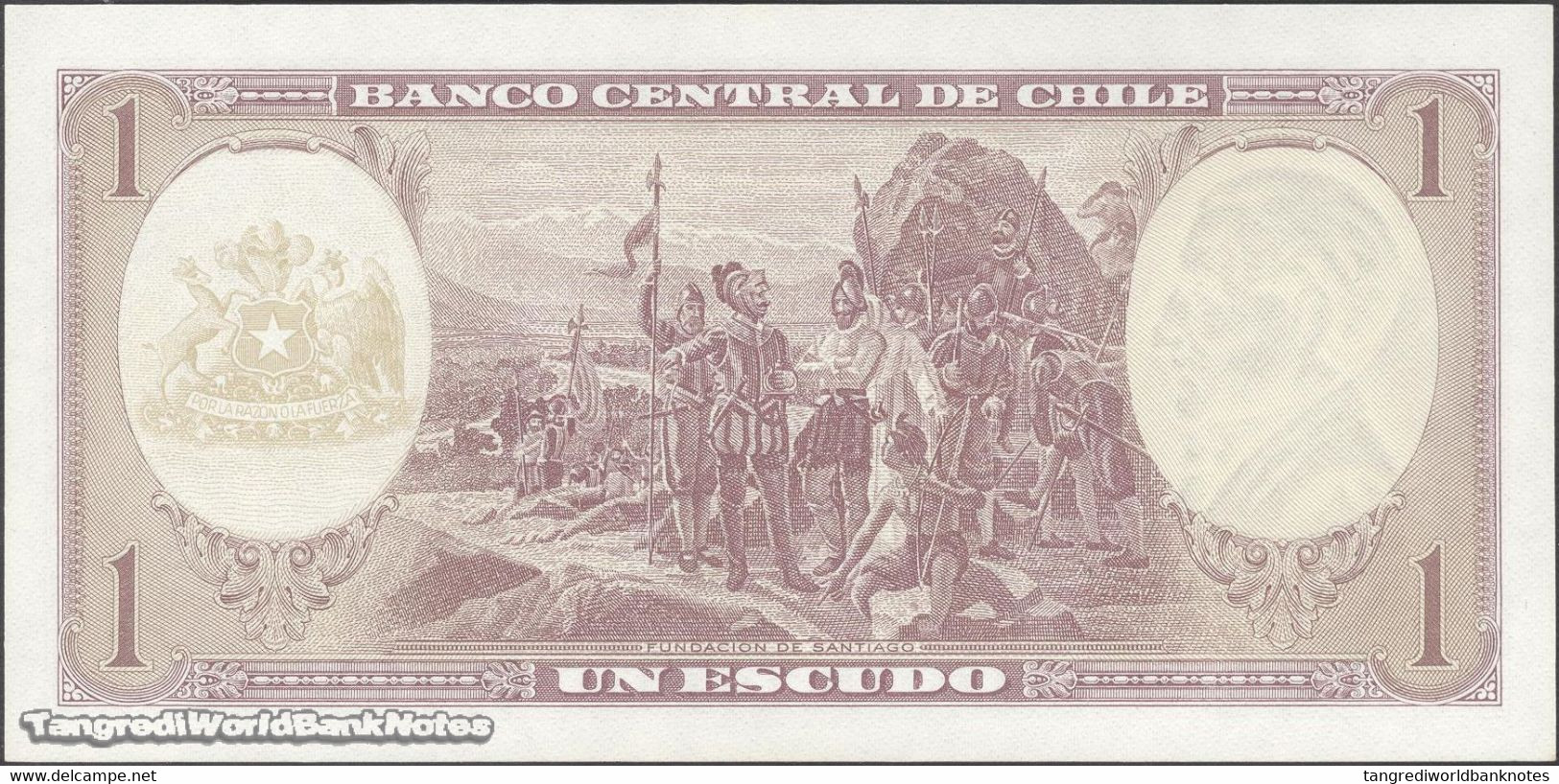 TWN - CHILE 136b - 1 Escudo 1964 Serie Q 4 - Signatures: Inostroza & Barrios UNC - Cile