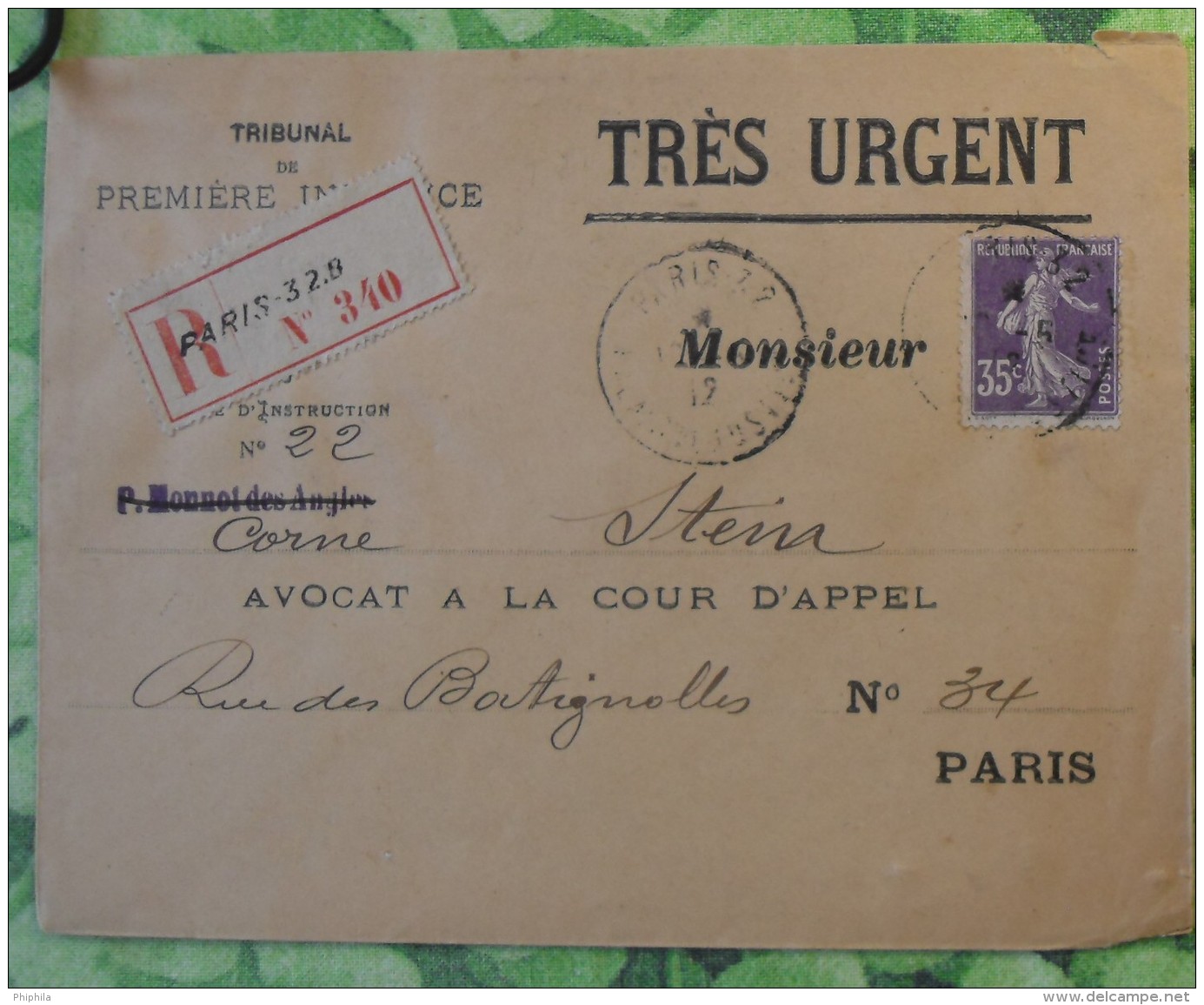 SEMEUSE NO 142 SEUL SUR LETTRE + VERSO - 1877-1920: Semi Modern Period