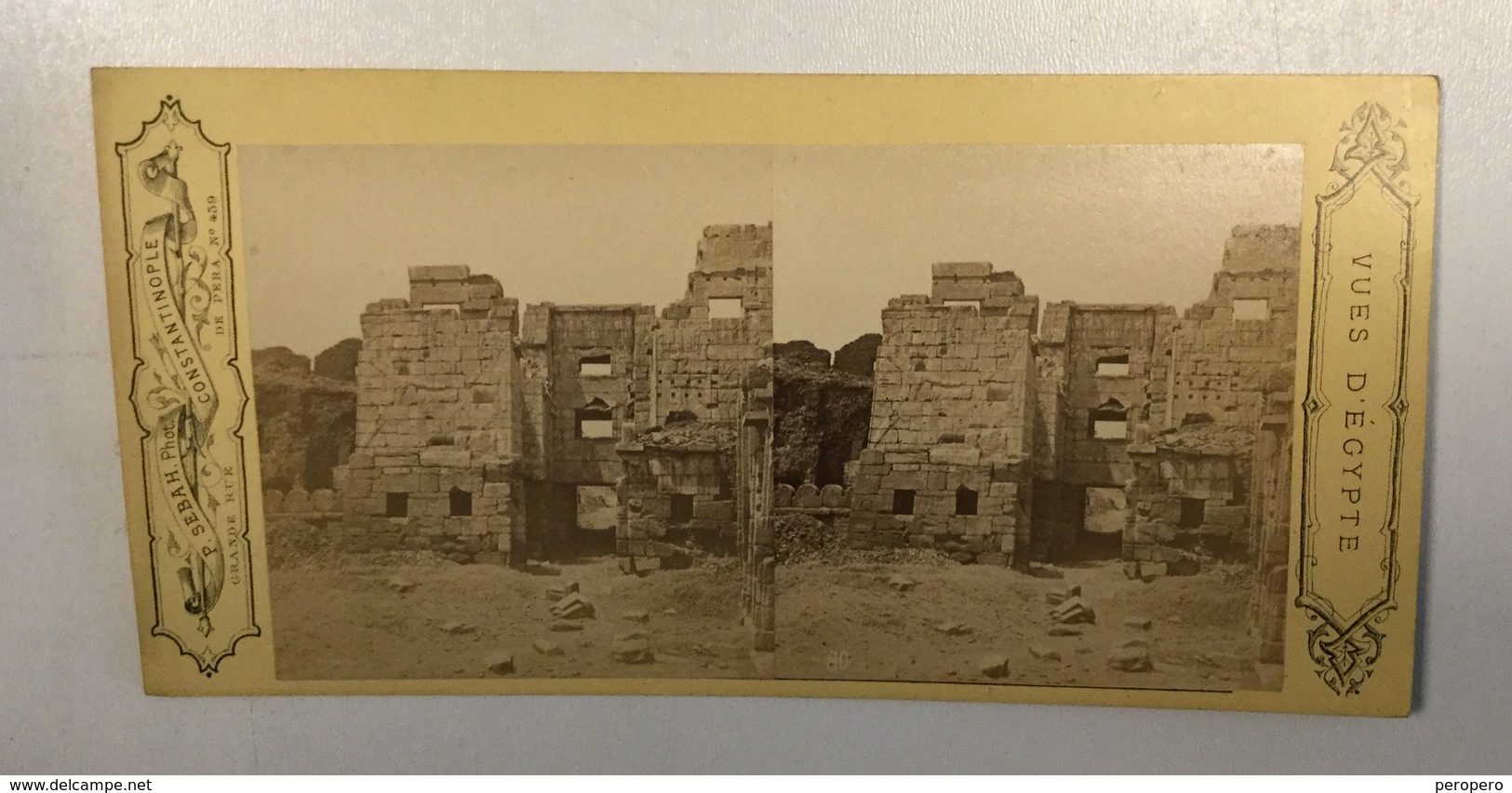 EGYPT     Stereo Photo Photo Stéréoscopique  Constantinople P. SEBAH - Stereo-Photographie