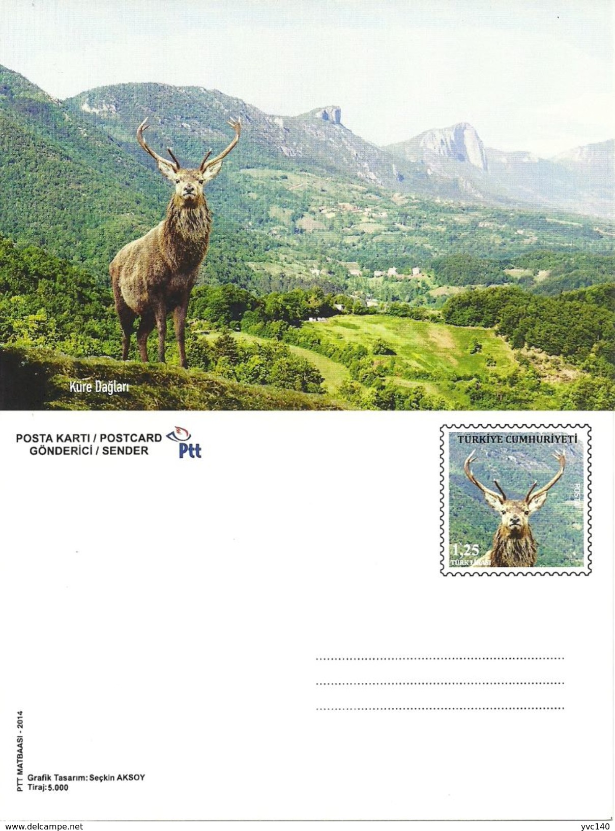 Turkey ; 2014 Postal Stationery "Kure Mountains" - Ganzsachen