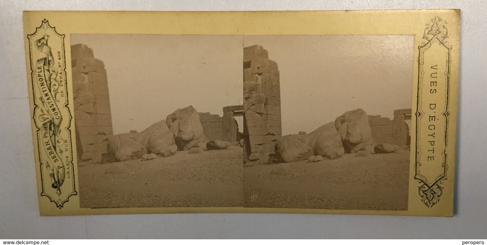 EGYPT     Stereo Photo Photo Stéréoscopique   Constantinople P. SEBAH - Stereo-Photographie