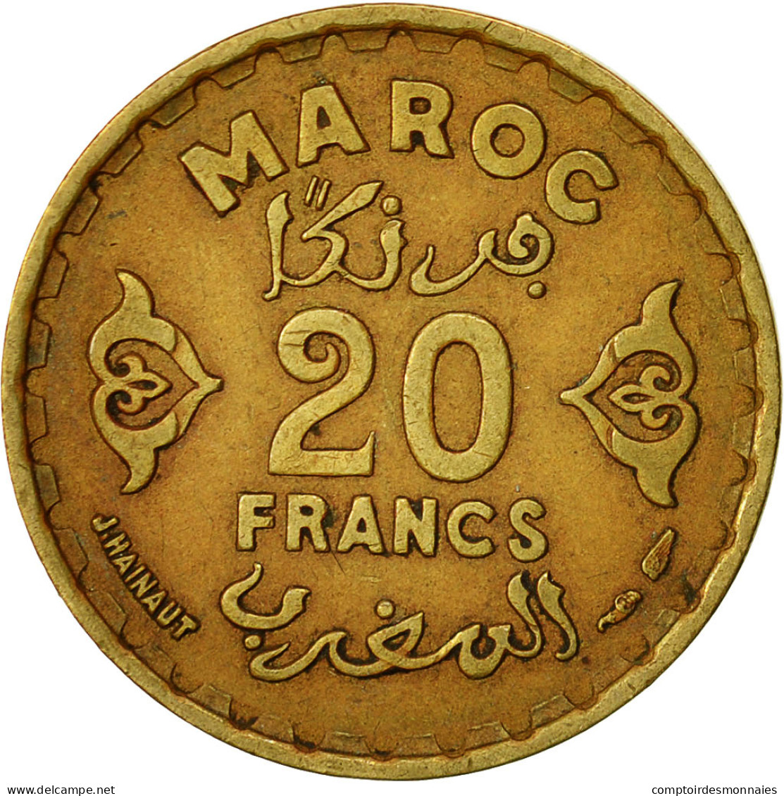 Monnaie, Maroc, Mohammed V, 20 Francs, 1951, Paris, TTB, Aluminum-Bronze, KM:50 - Maroc