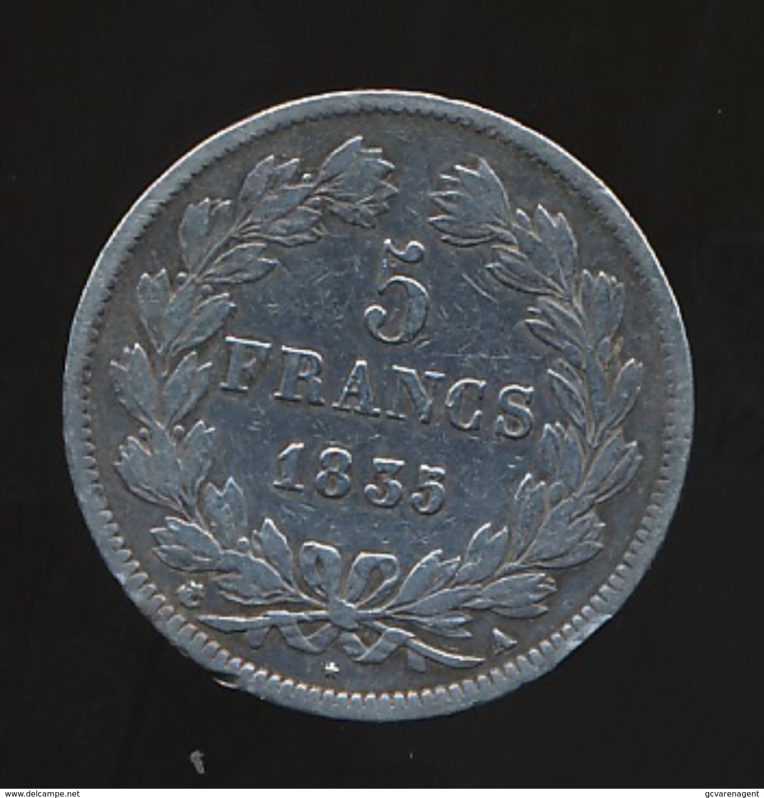 Pièce De 5 Francs Louis Philippe 1835 A - Argent 900/1000  - 2 Scans - Autres & Non Classés