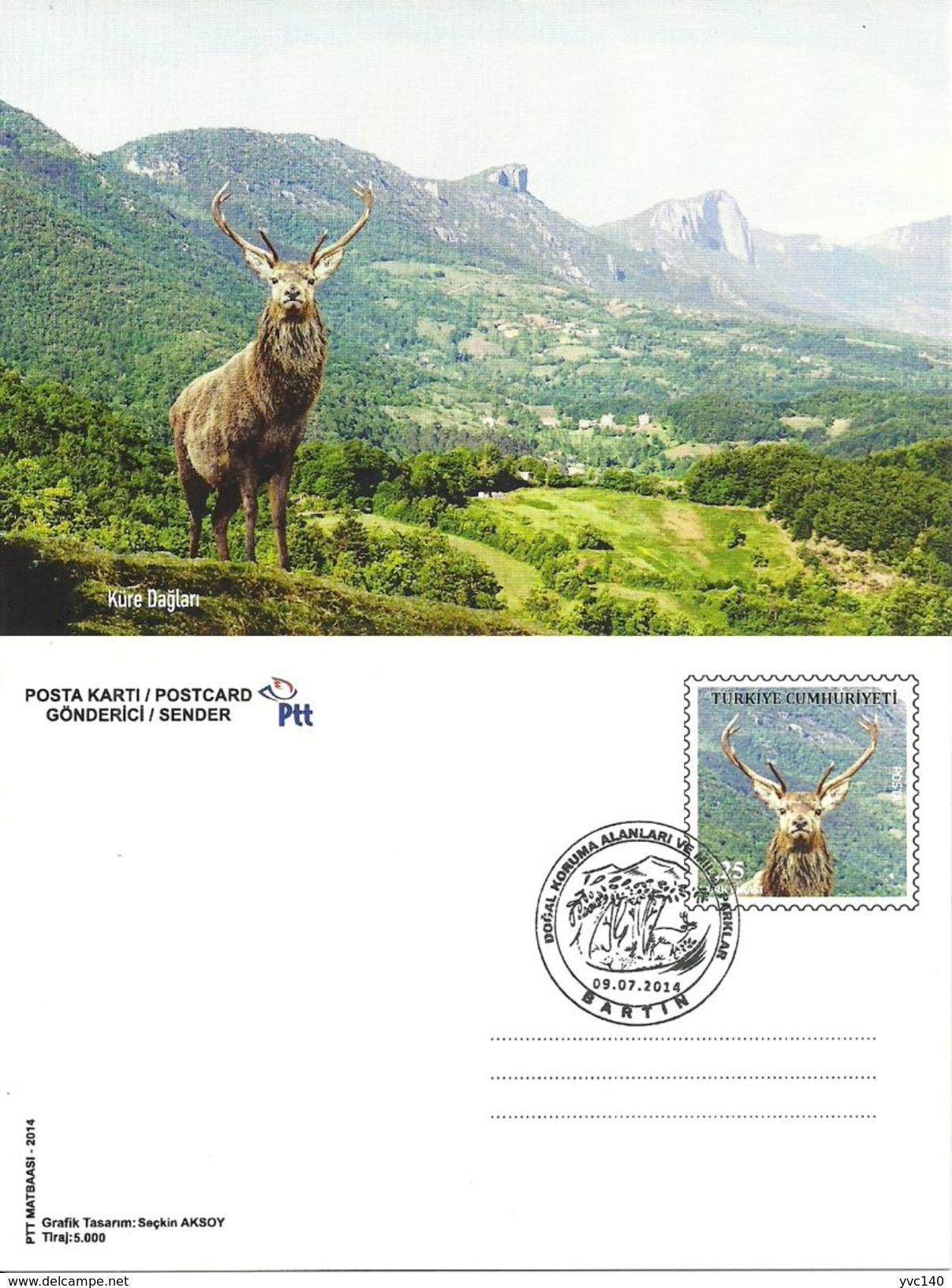 Turkey ; 2014 Postal Stationery "Kure Mountains" - Ganzsachen