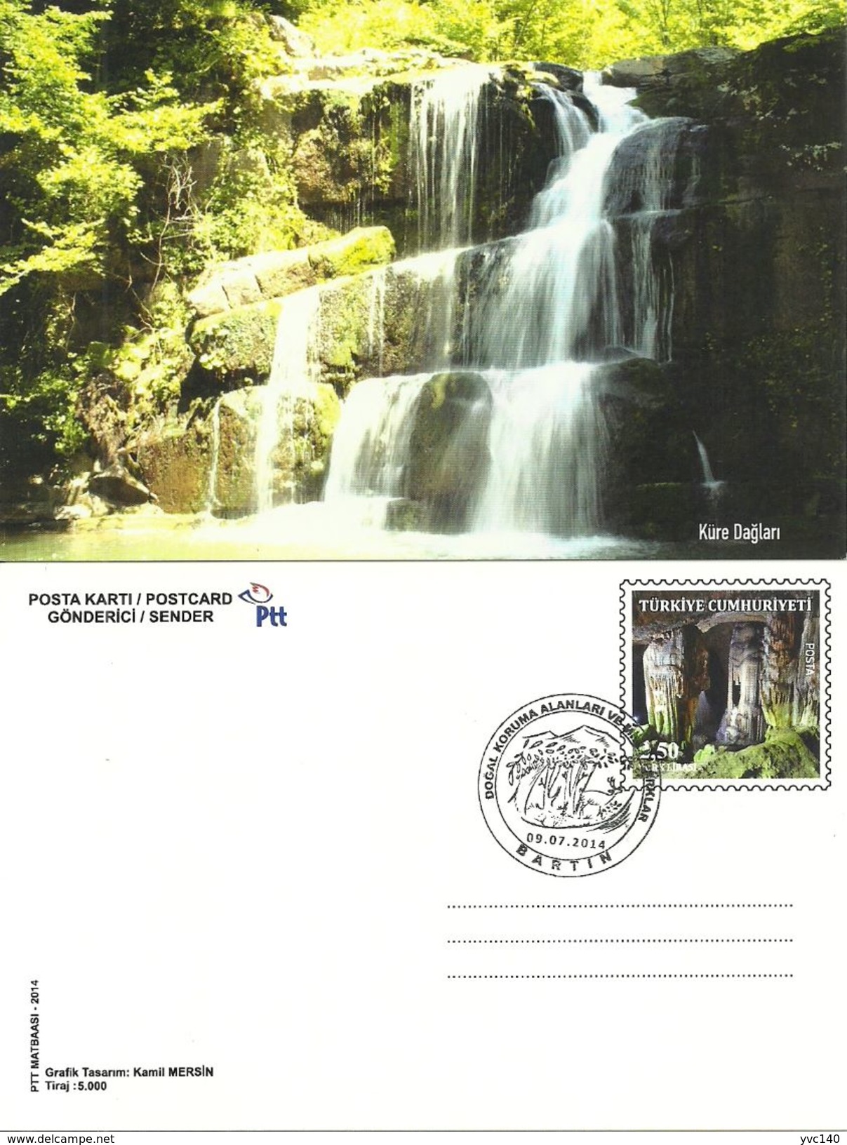 Turkey ; 2014 Postal Stationery "Kure Mountains" - Postal Stationery