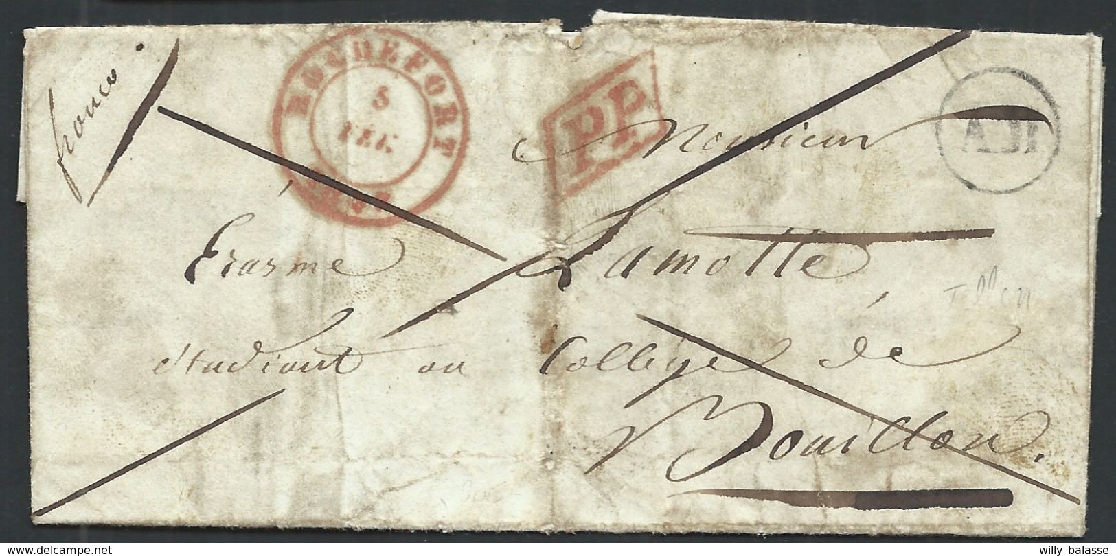 L Càd ROCHEFORT/1848 + P.P + Boîte Rurale AD De Tellin Pour Bouillon - 1830-1849 (Onafhankelijk België)