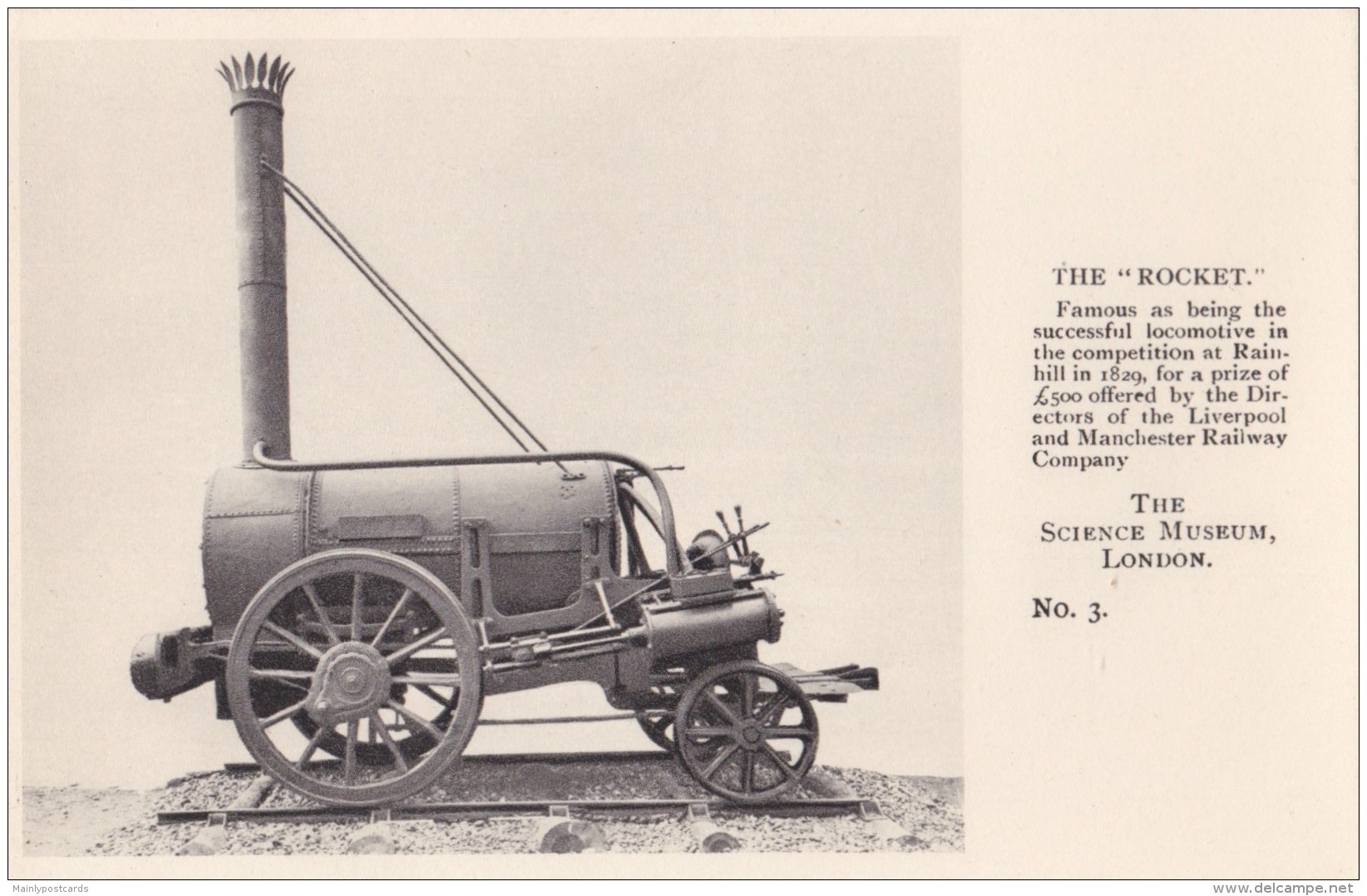 AO33 Trains - Steam Locomotive "The Rocket" - Science Museum Postcard - Trains