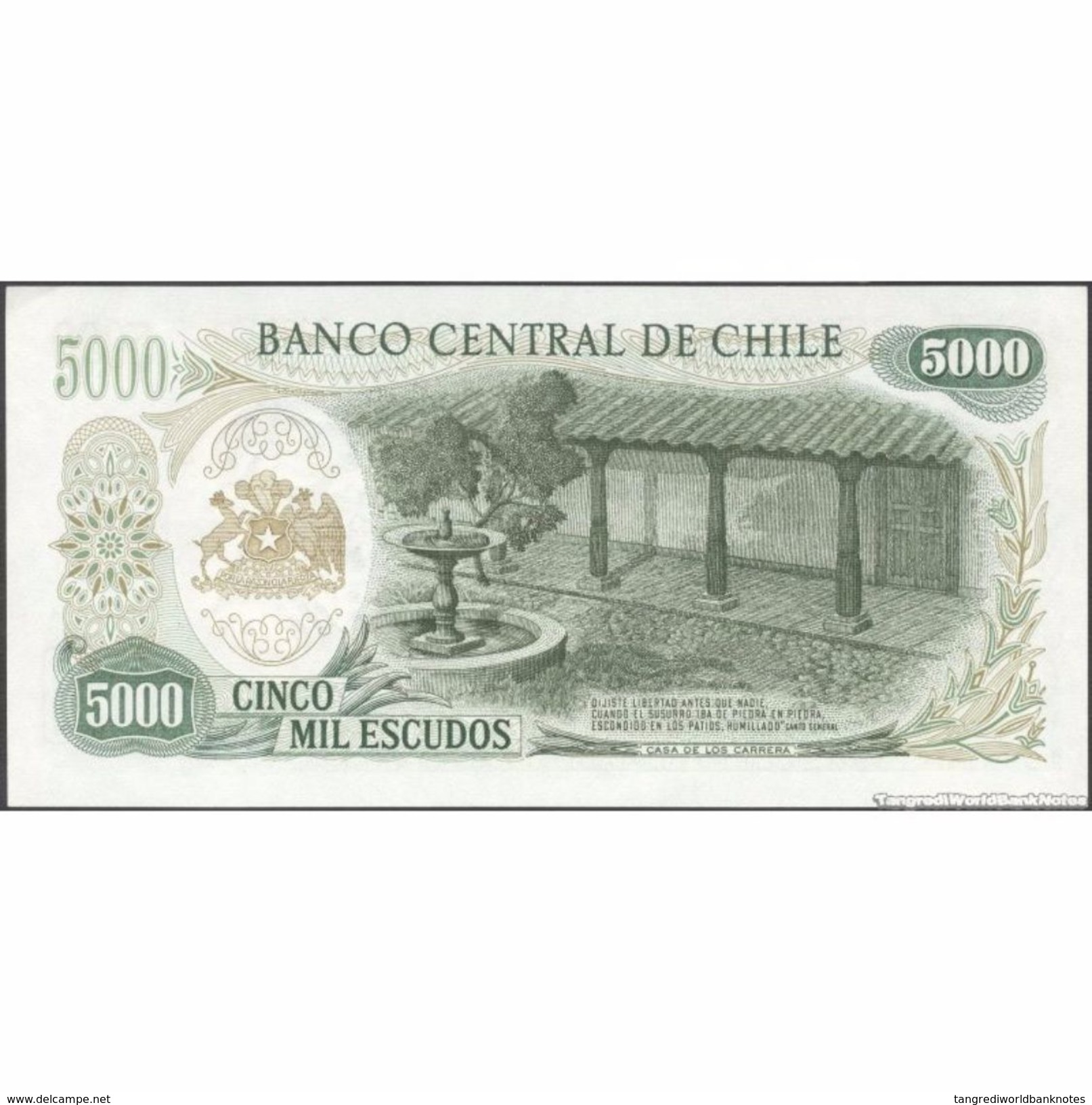 TWN - CHILE 147b1 - 5000 5.000 Escudos 1971 Serie B 10 - Signature: Cano & Molina AU - Chili