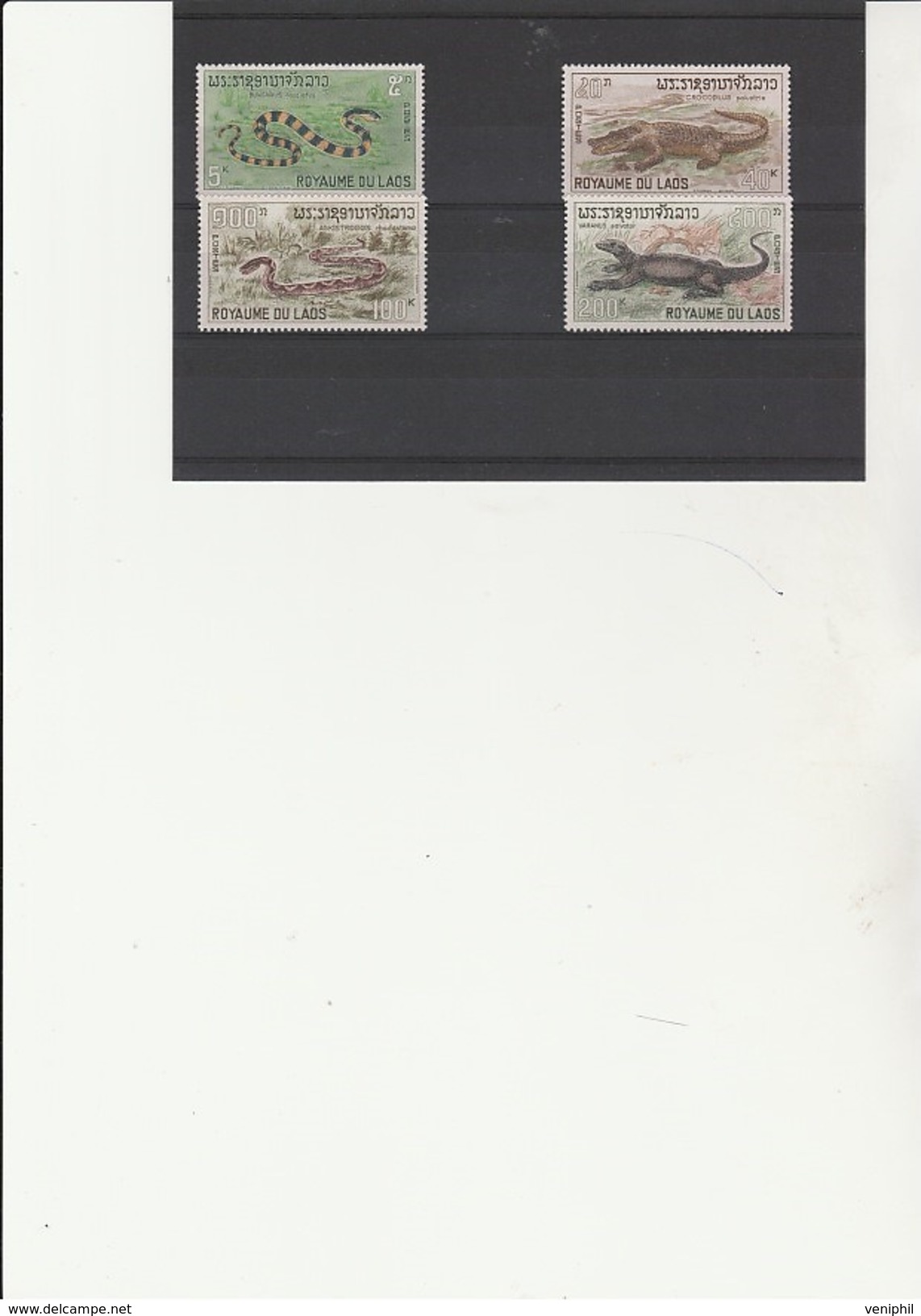 LAOS - SERIE REPTILES  - N° 167 A 170  NEUF XX  - ANNEE 1967 - Laos