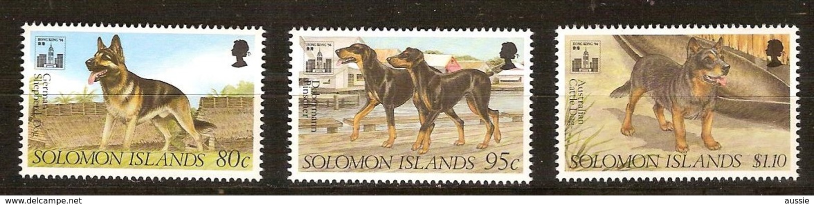 Salomon Solomon Islands 1994 Yvertn° 805-807 *** MNH Cote 3,70 Euro Faune Chiens Dogs Honden Pas Complète - Salomoninseln (Salomonen 1978-...)