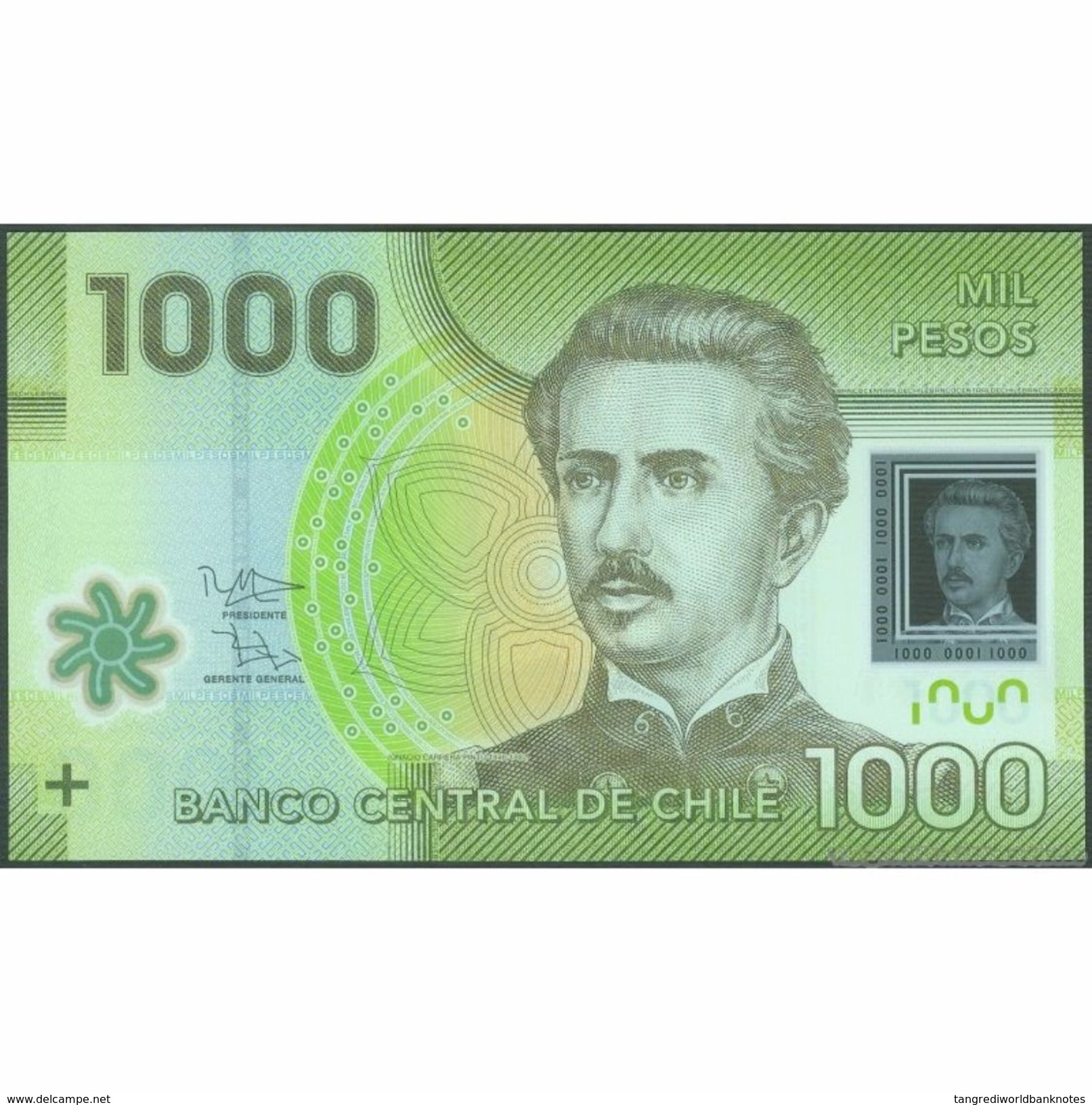 TWN - CHILE 161c - 1000 1.000 Escudos 2012 Polymer - Serie BA - Signatures: Vergara & Zurbuchen UNC - Cile