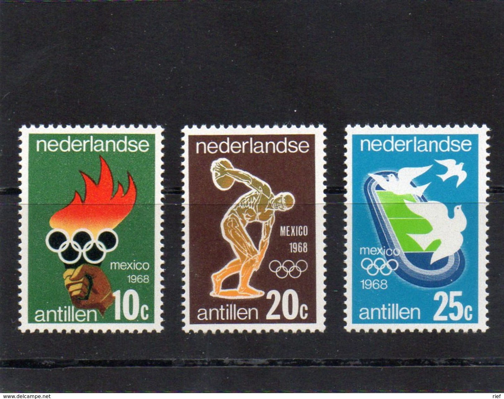 Nied. Antillen, 1968, Ol.-Spiele Mexiko, Michel 187/89, Postfrisch/**/MNH - Antillen