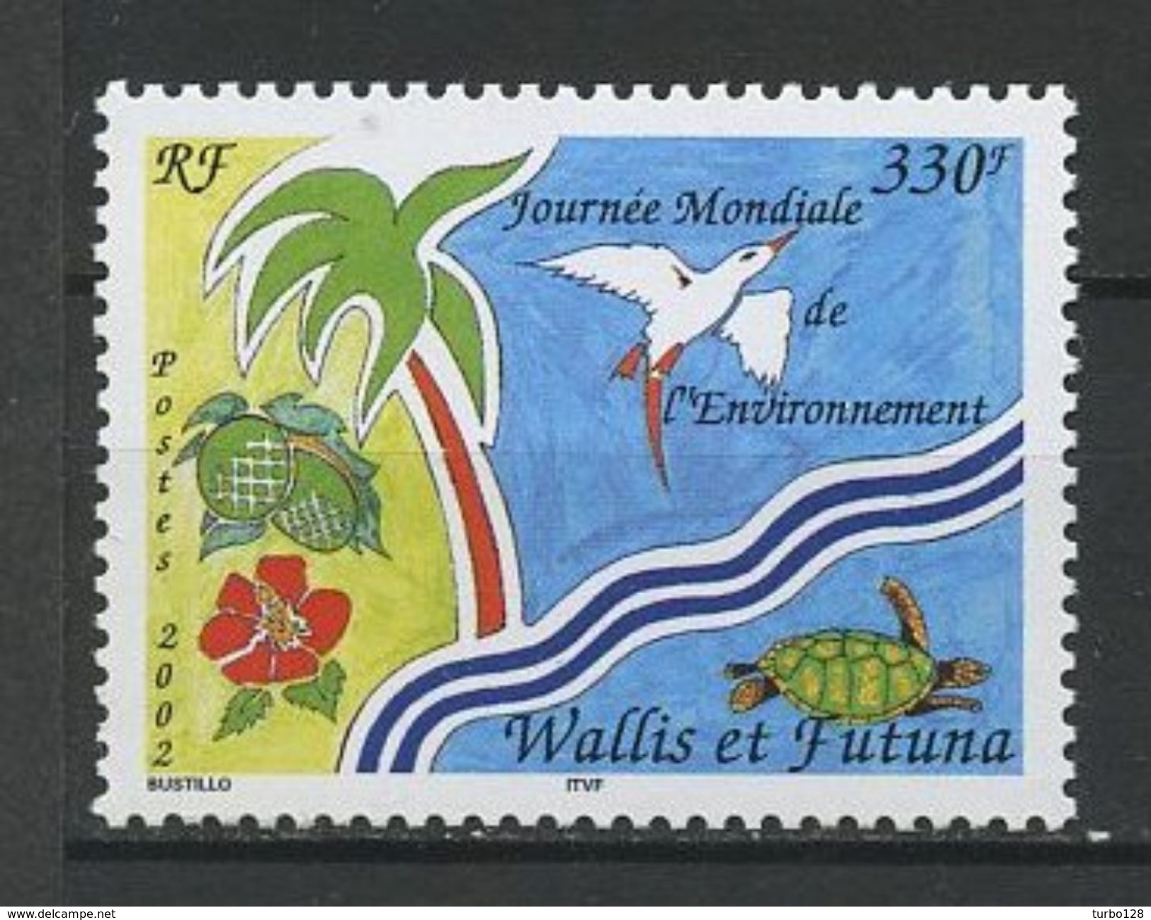 WALLIS FUTUNA 2002  N° 570 ** Neuf MNH Superbe Oiseaux Tortue Fleurs Birds Turtle Flowers - Ungebraucht