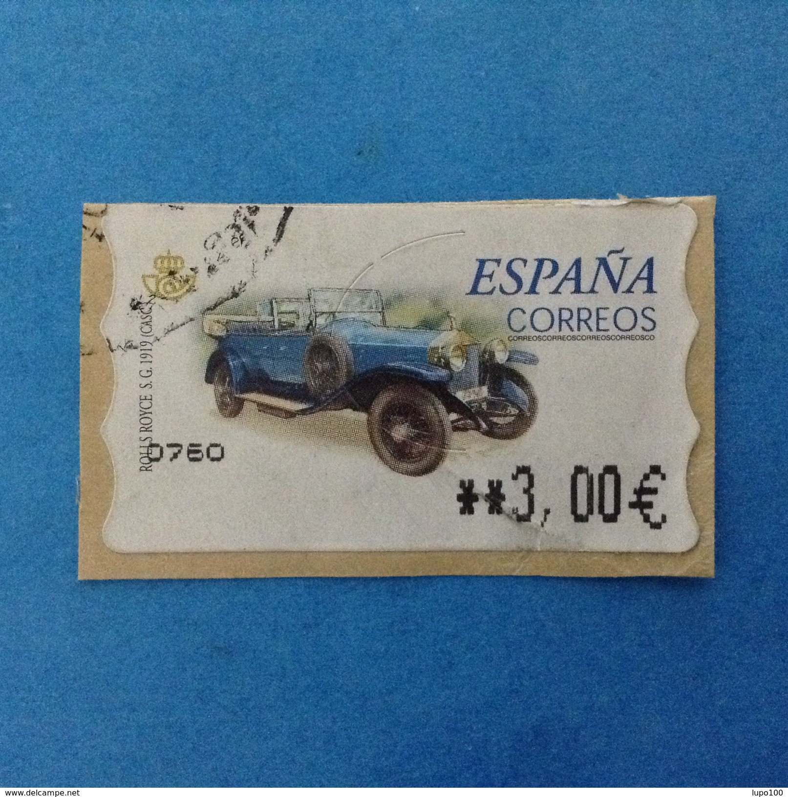 SPAGNA ESPANA FRANCOBOLLO USATO STAMP USED AUTOMATICO FRAMA ATM AUTO ROLLS ROYCE SG 1919 - Servizi