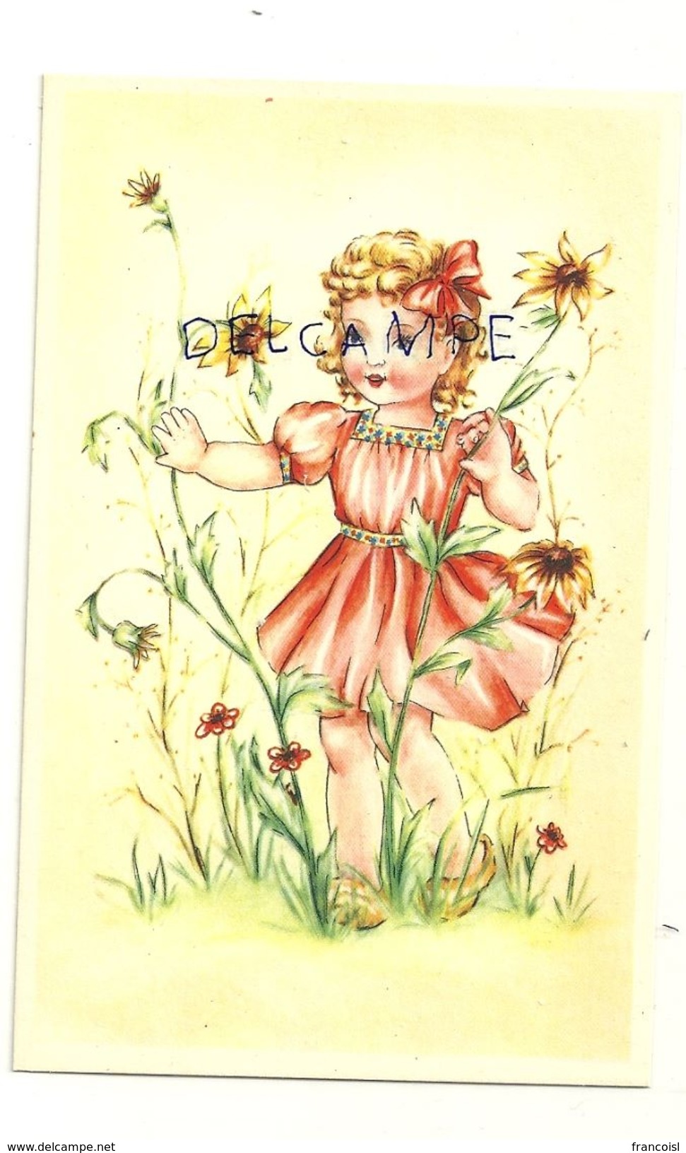 Petite Fille Et Fleurs. Coloprint Spécial 7517 - Other & Unclassified