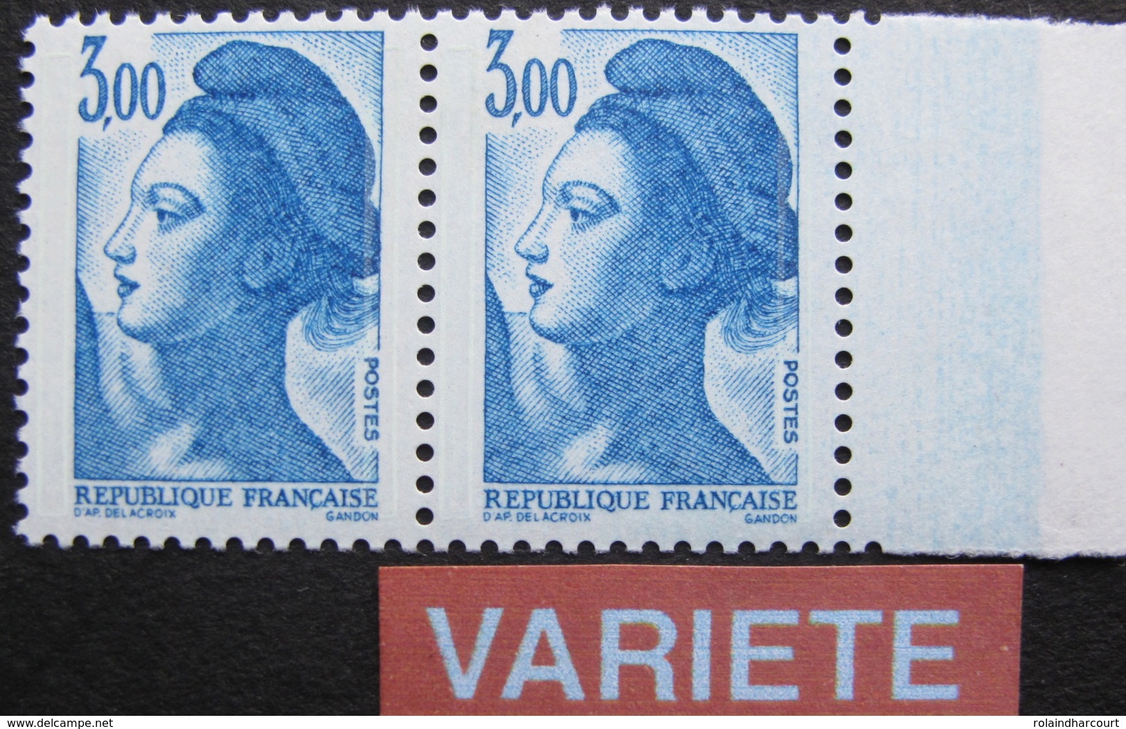 LOT 991 - TYPE LIBERTE DE GANDON - N°2329 (MAURY) NEUFS** - VARIETE ☛ DEFAUT D'ESSUYAGE : PAPIER BLEU - Unused Stamps