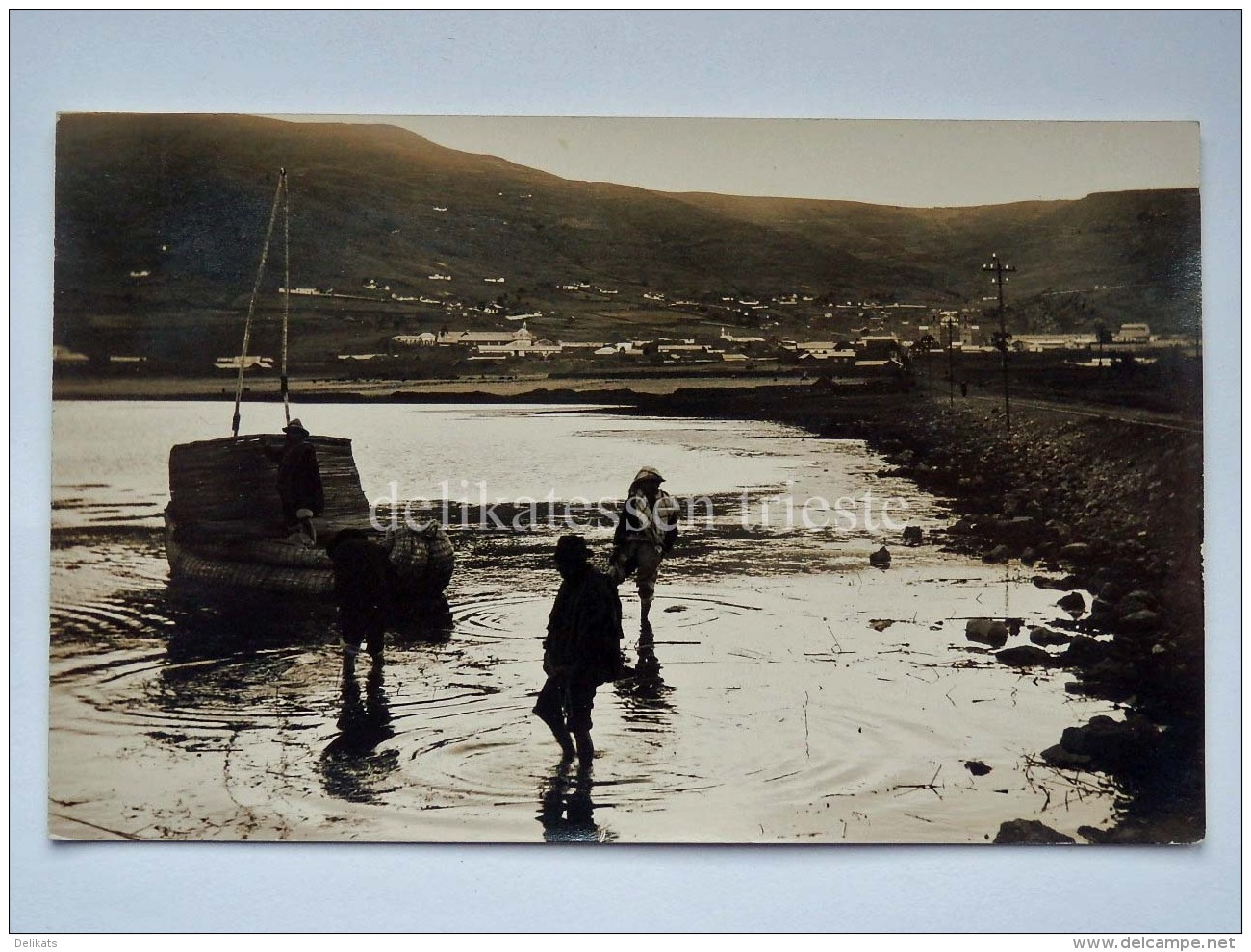 PERU' LAGO TITICACA PUNO Embarcaciones Fisherman Boat Old Postcard - Pérou