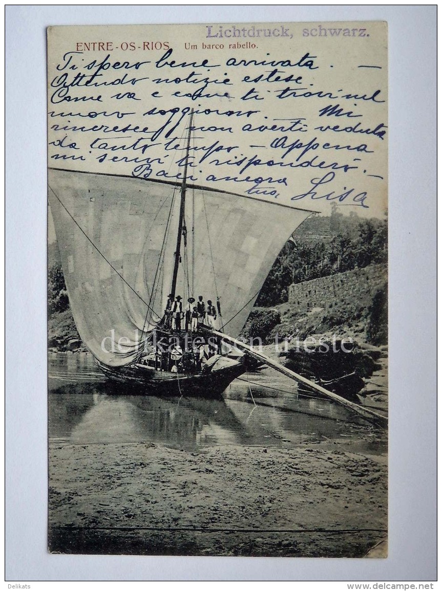 PORTOGALLO PORTUGAL ENTRE OS RIOS Barco Rabello Boat Fisherman AK Old Postcard - Altri & Non Classificati