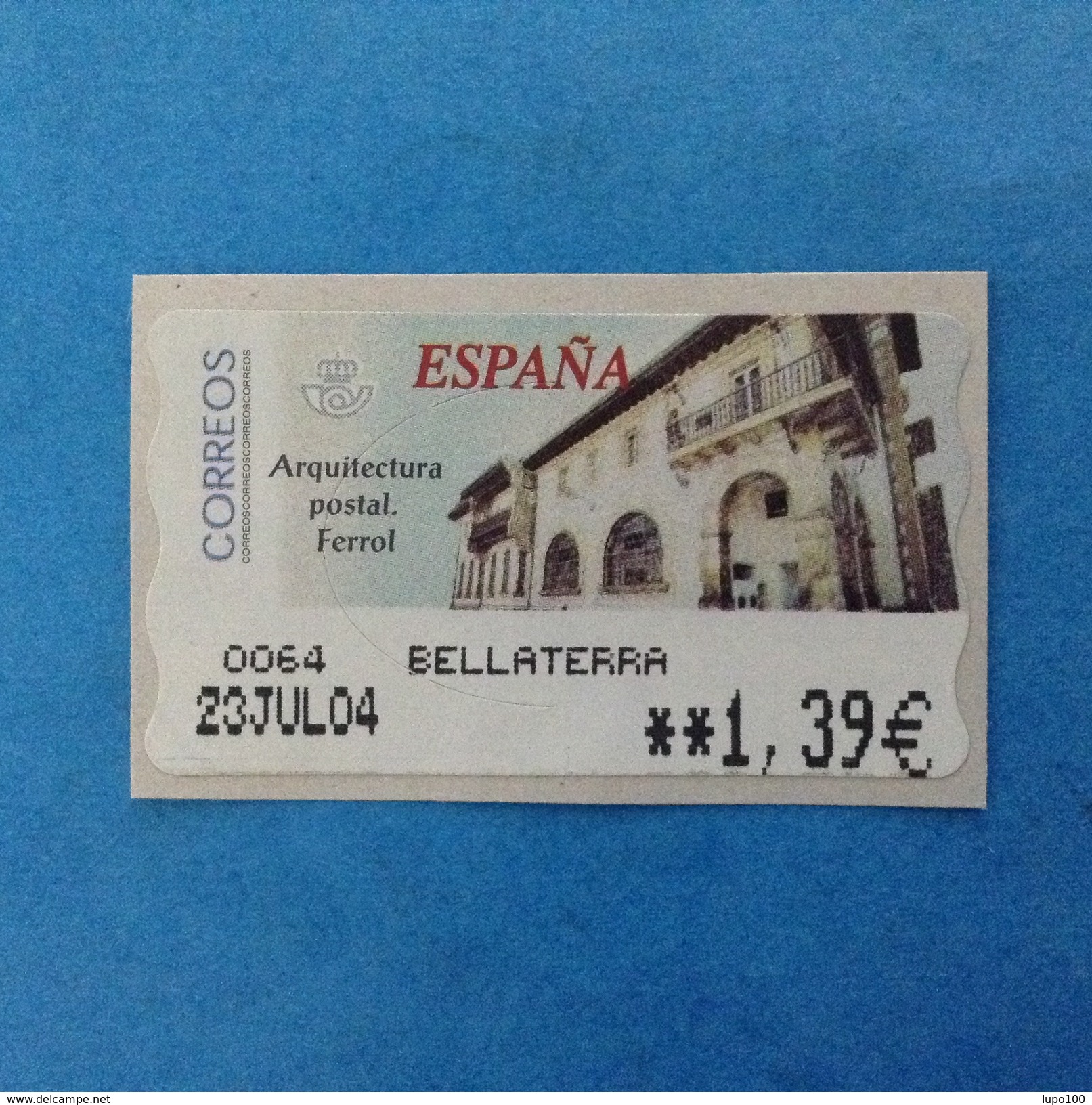 SPAGNA ESPANA FRANCOBOLLO USATO STAMP USED AUTOMATICO FRAMA ATM ARCHITETTURA FERROL - Officials