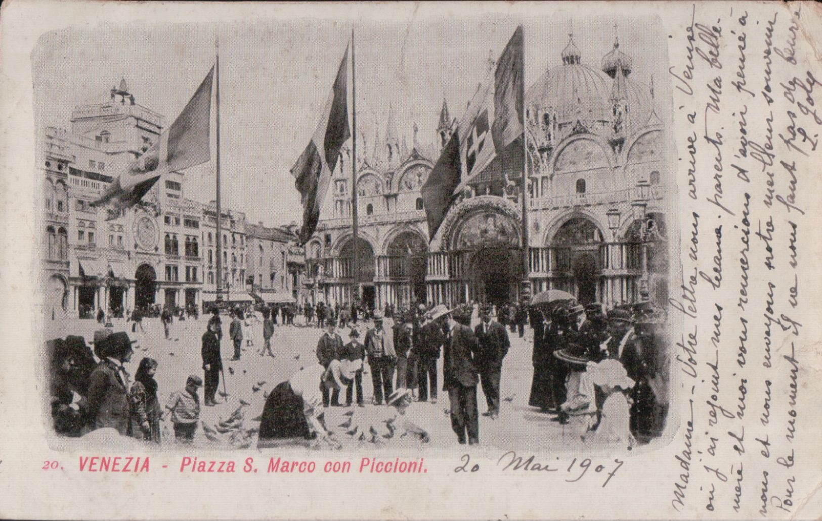 2980A       VENISE   1907  ECRITE  TIMBRE VERSO - Autres & Non Classés