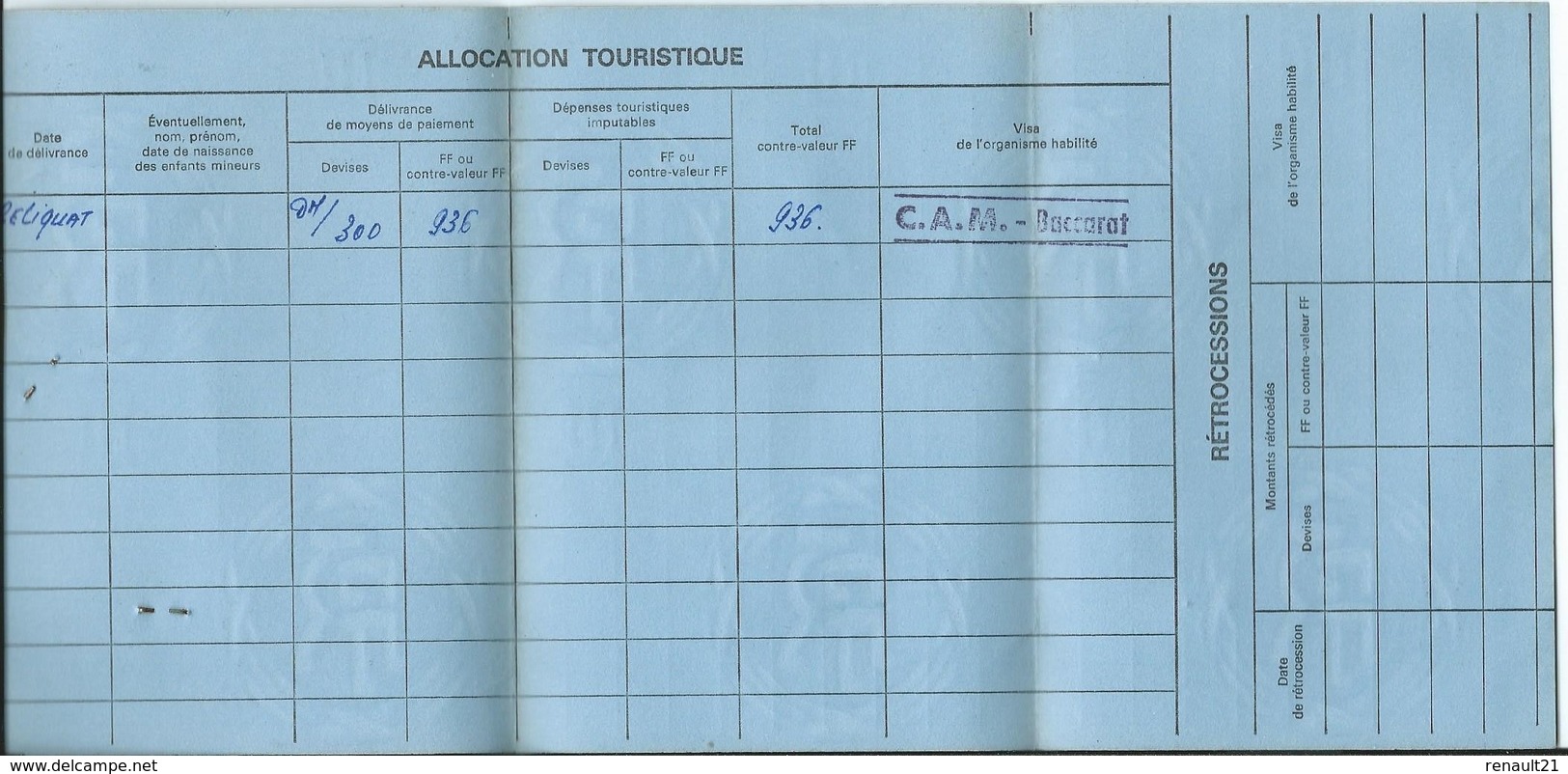 Baccarat-Carnet De Change De Madame Guidt Et Kuhn Suzanne-27;Rue Des Cristalleries (Voir Les Scans) - Autres & Non Classés