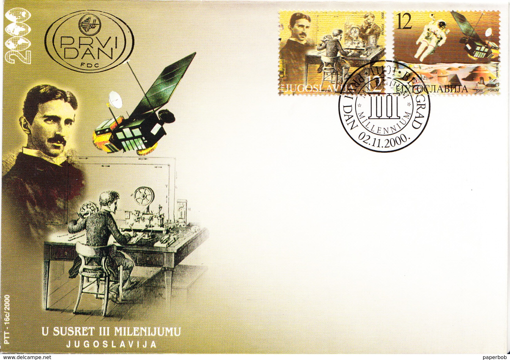 NIKOLA TESLA - YUGOSLAVIA 2000 FDC - Physics