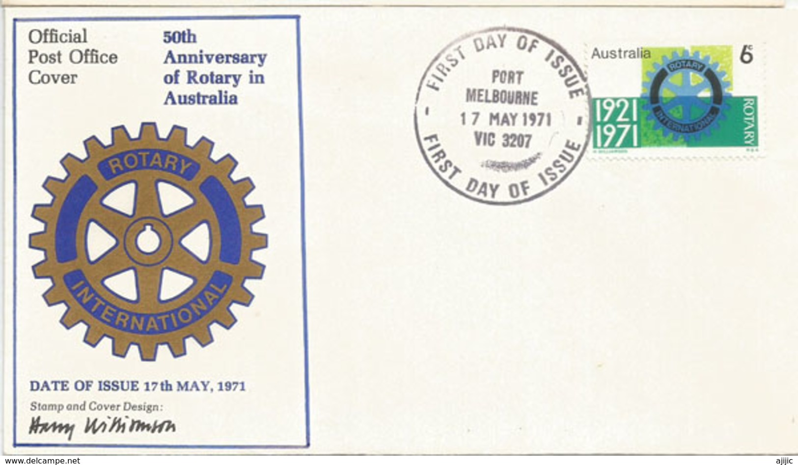 Rotary Club International D'Australie (50 Ième Anniversaire), Lettre Spéciale FDC D'Australie - Rotary, Club Leones