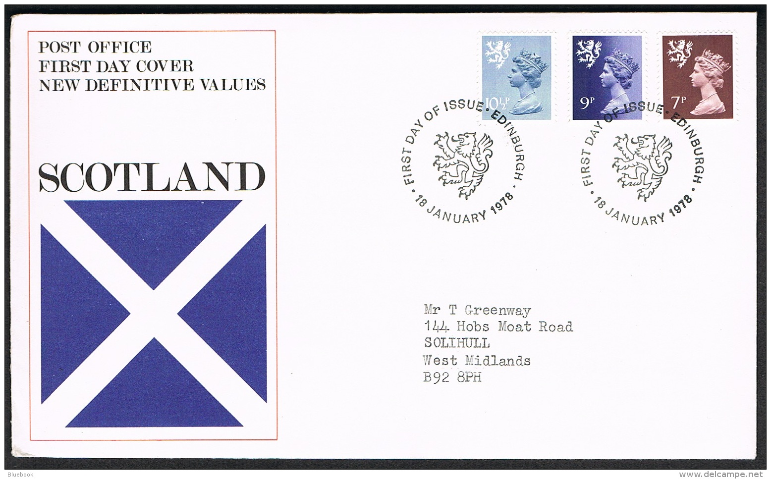 RB 1173 -  GB 1978 Wales Scotland &amp; N.I. 7p - 10p Regional Stamps 3 X FDC First Day Covers - 1971-1980 Em. Décimales