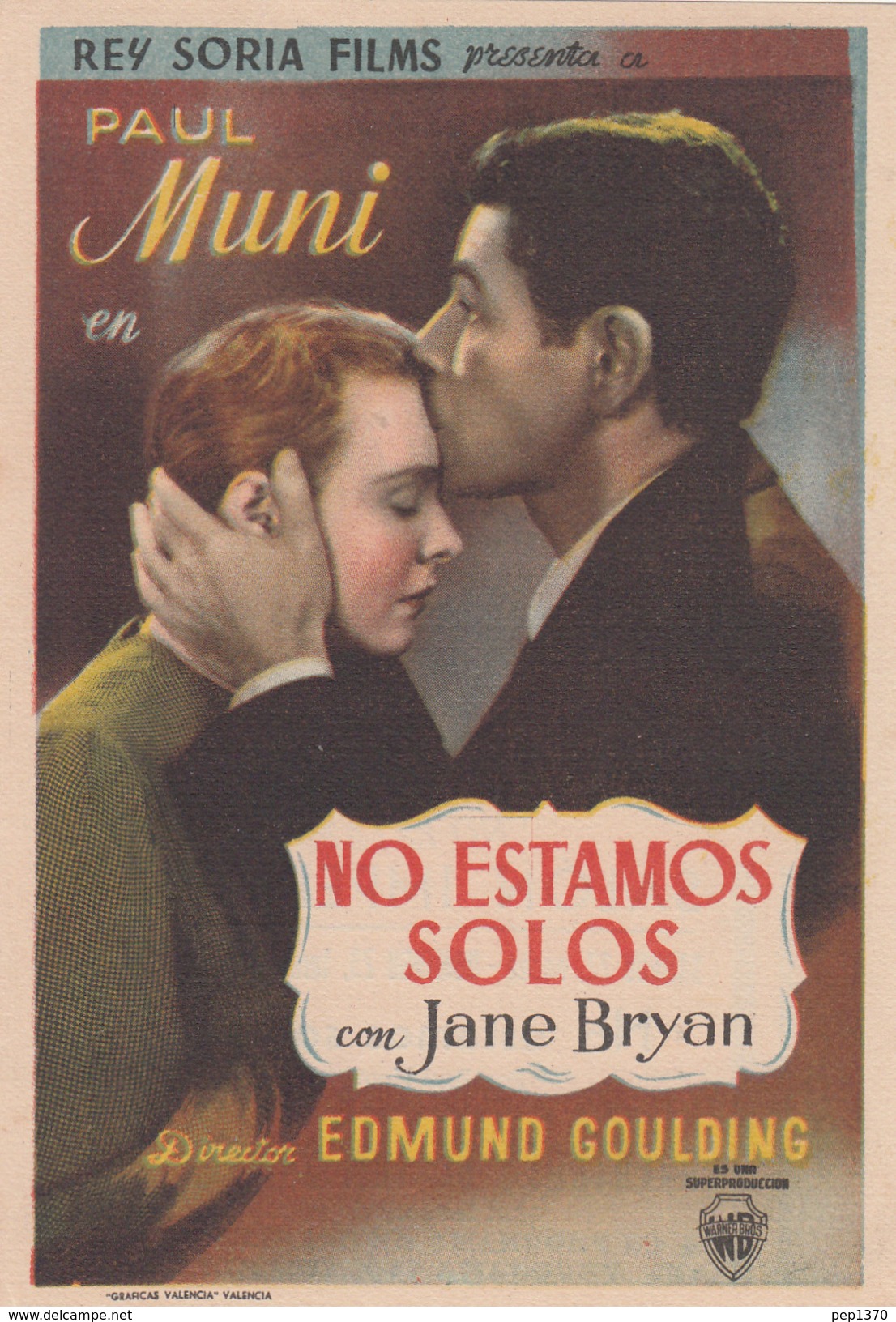 NO ESTAMOS SOLOS - PAUL MUNI - JANE BRYAN - EDMUND COULDING - Afiches & Pósters