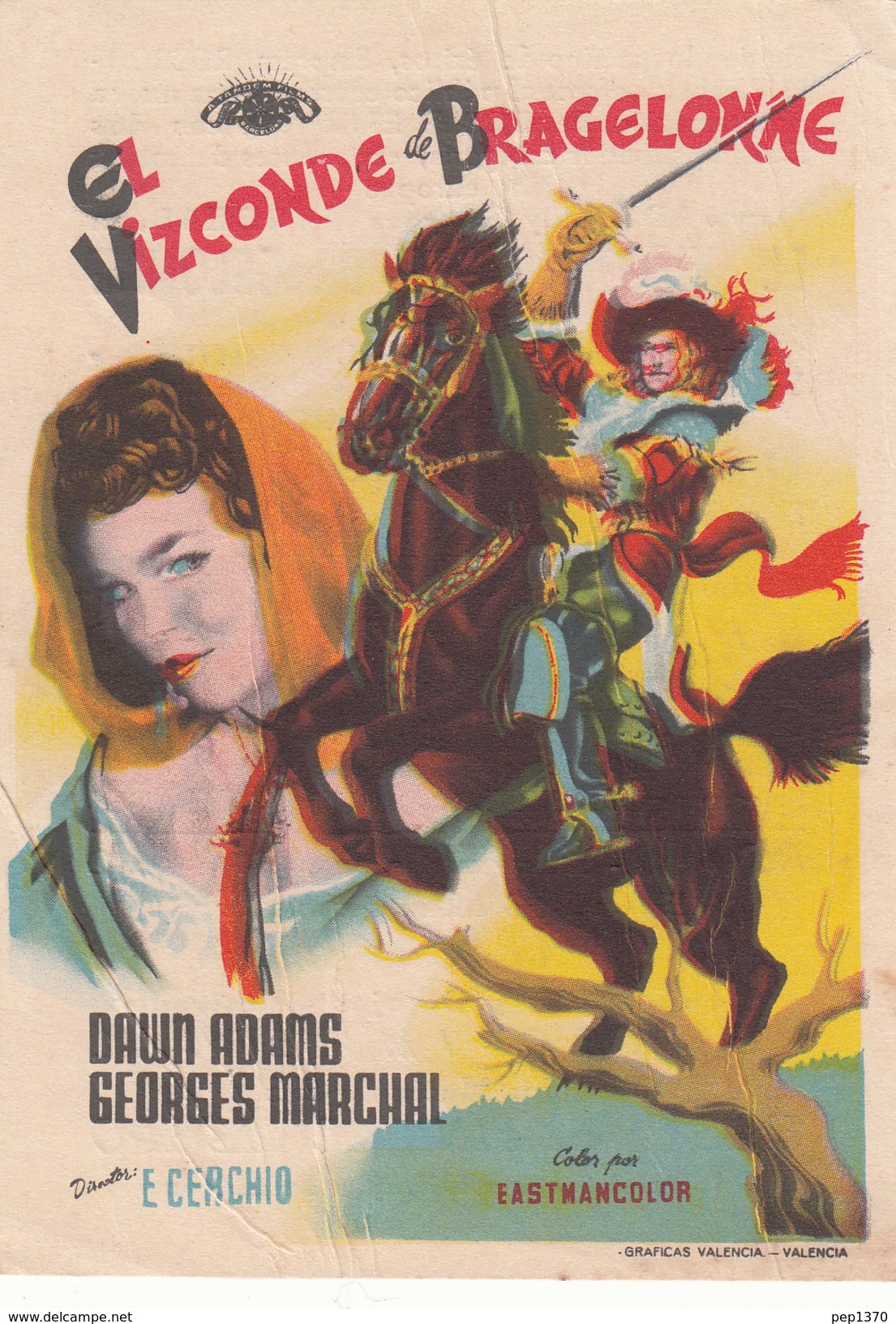 EL VIZCONDE DE BRAGELONNE - DAWN ADAMS - GEORGES MARCHAL - E. CERCHIO - Afiches & Pósters