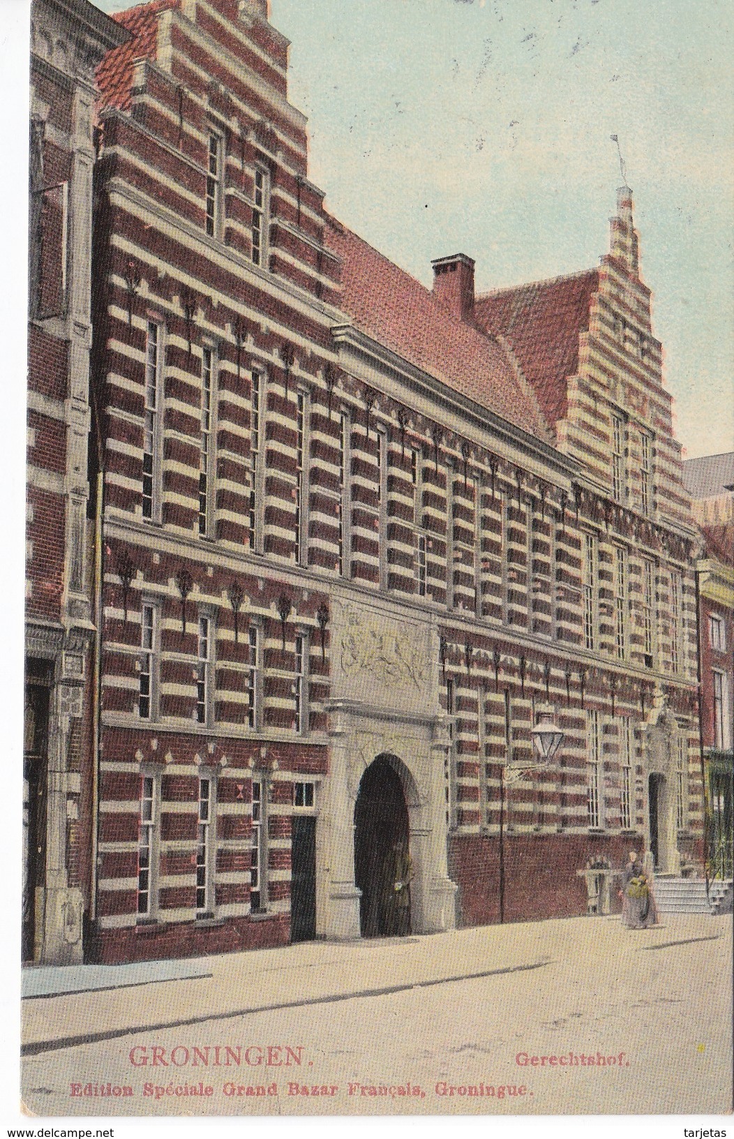 POSTAL DE HOLANDA DE GRONINGEN DEL AÑO 1906 (GERECHTSHOF) - Groningen