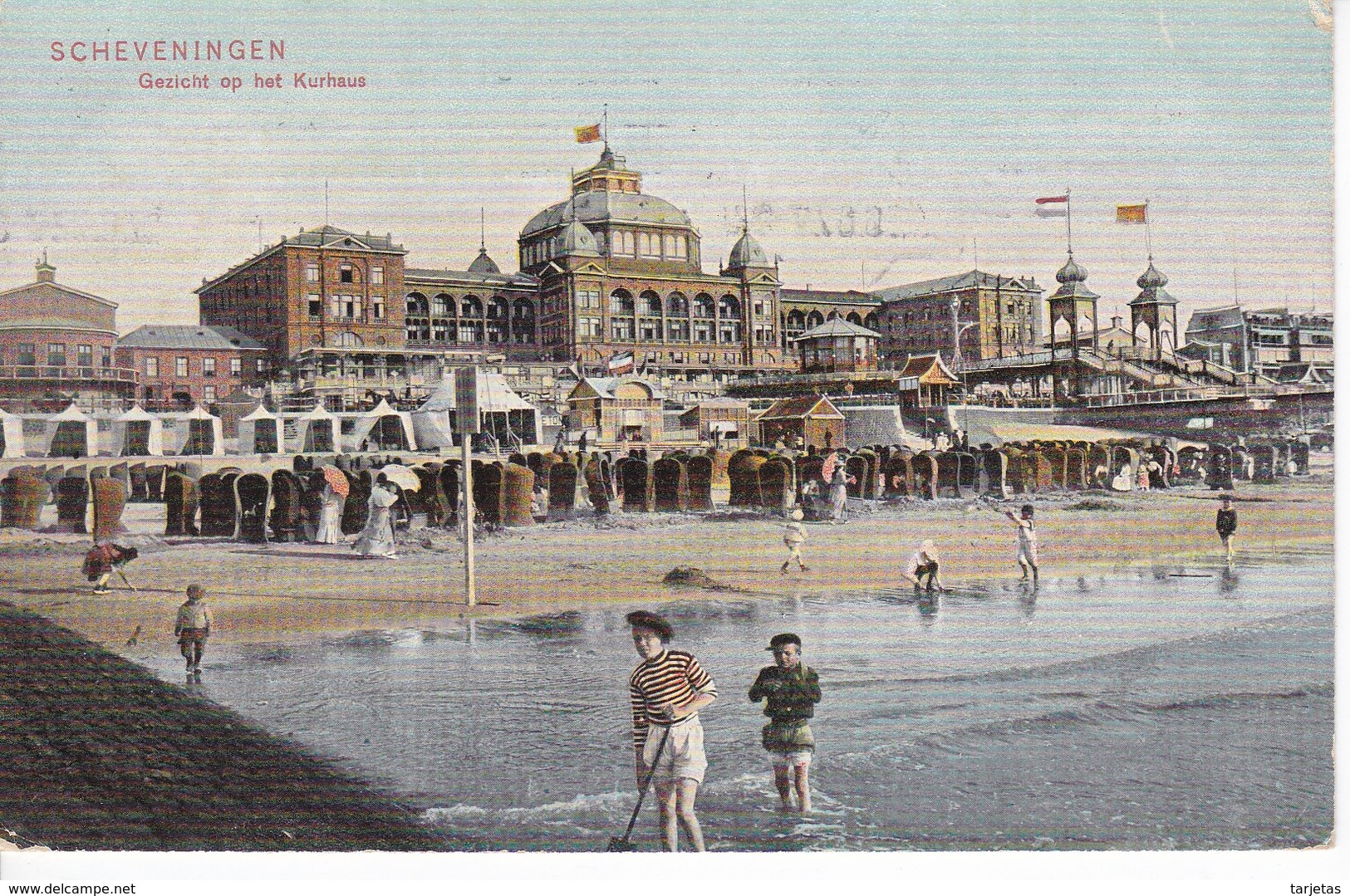 POSTAL DE HOLANDA DE SCHEVENINGEN DEL AÑO 1907 GEZITCHT OP HET KURHAUS - Scheveningen