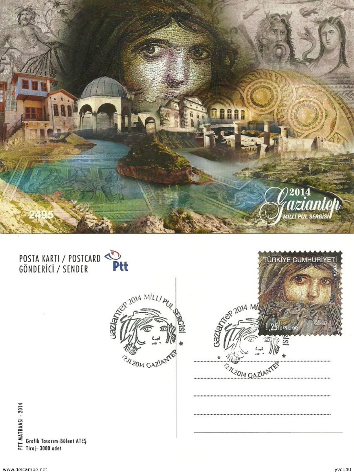 Turkey; 2014 "National Stamp Exhibition, Gaziantep" Special Portfolio - Ganzsachen