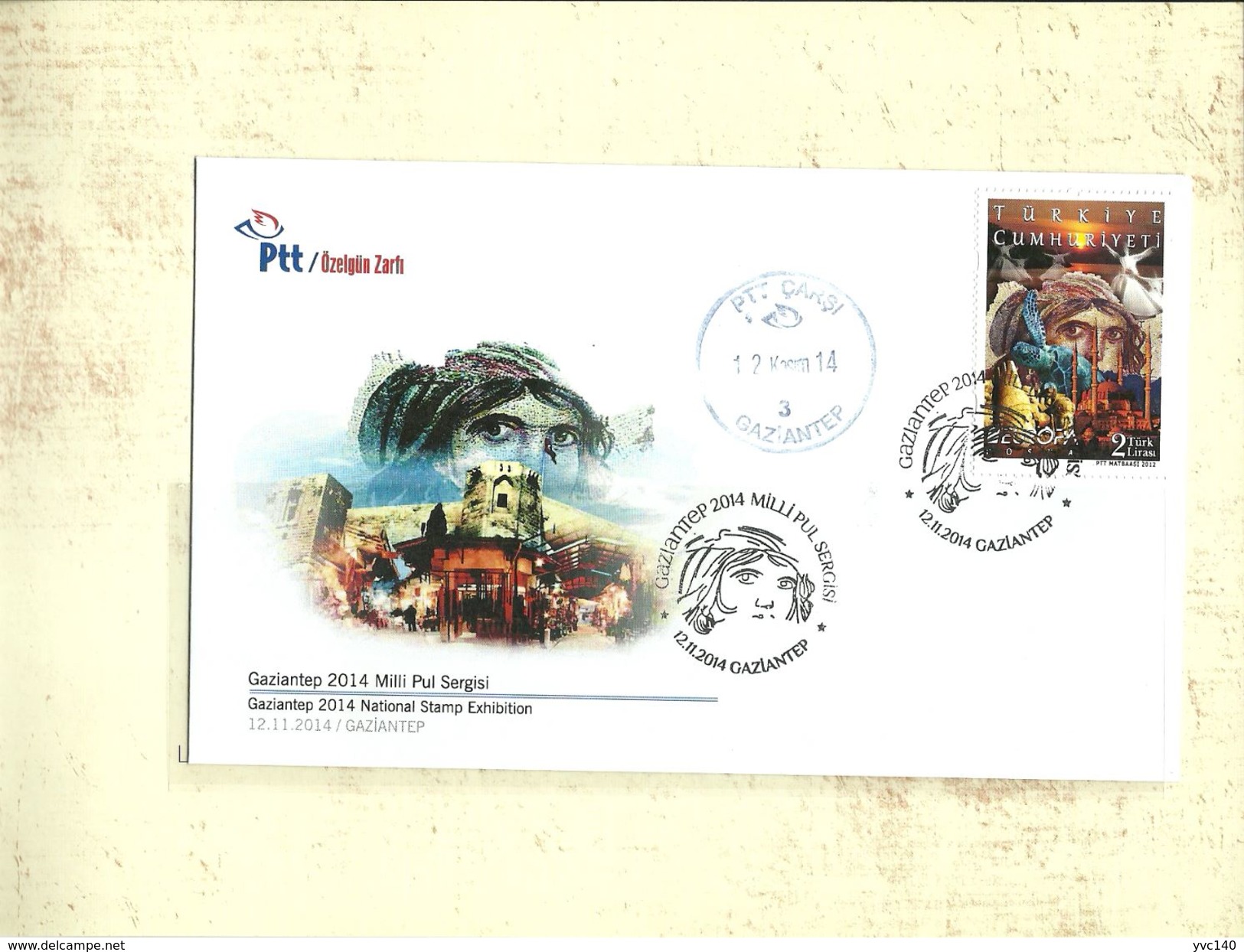 Turkey; 2014 "National Stamp Exhibition, Gaziantep" Special Portfolio - Entiers Postaux