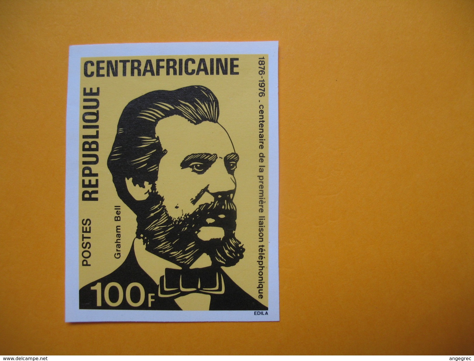 Timbre Non Dentelé  N° 256  Centenaire De La Première Liaison Téléphonique  1976 - Centrafricaine (République)