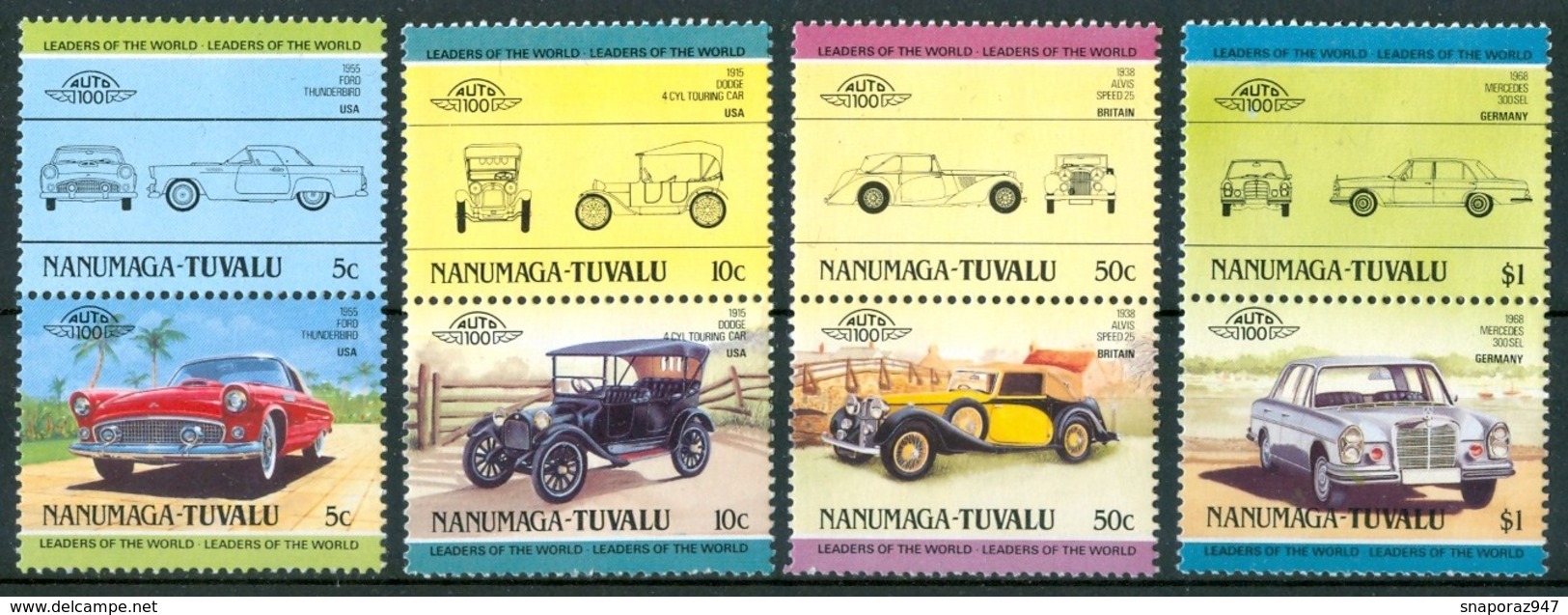 1984 Nanumaga (Tuvalu) Automobili Cars Voitures Set MNH** B537 - Automobili