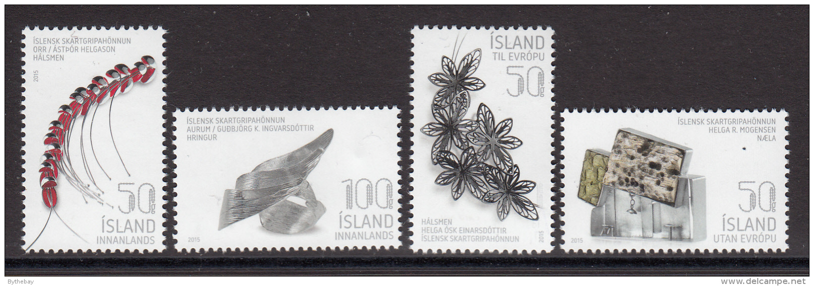 Iceland 2015 MNH Set Of 4 Jewelry Designs VI - Ongebruikt