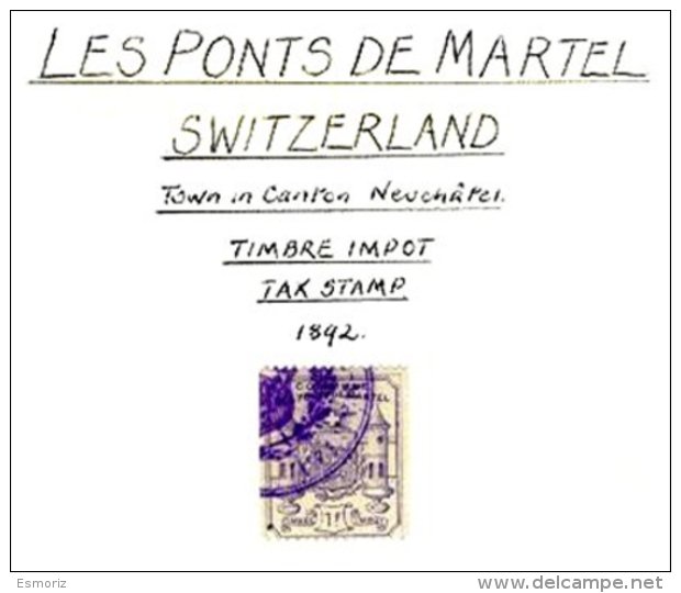 SWITZERLAND, Les Ponts De Martel, Used, F/VF - Fiscaux