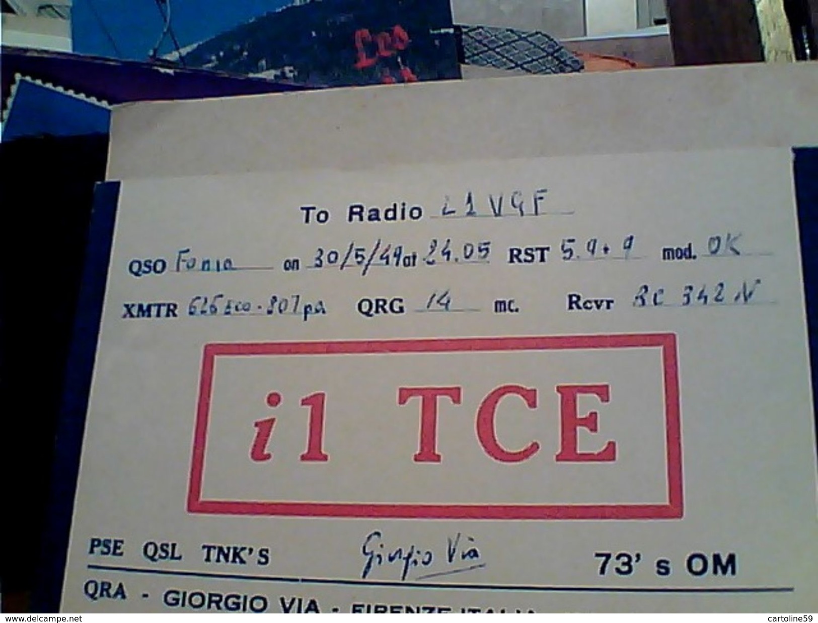 CARD  QSL   FIRENZE  V1949  GI17375 - Radio Amateur