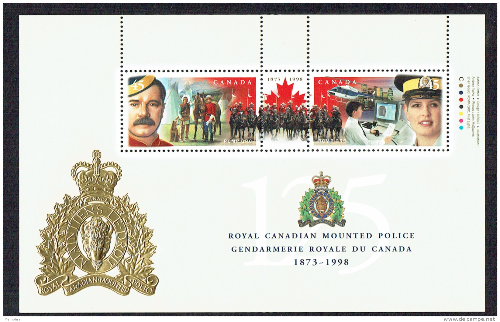 1998   RCMPolice  125th Ann  Souvenir Sheet Of 2 Different Sc 1736-7  MNH - Ongebruikt