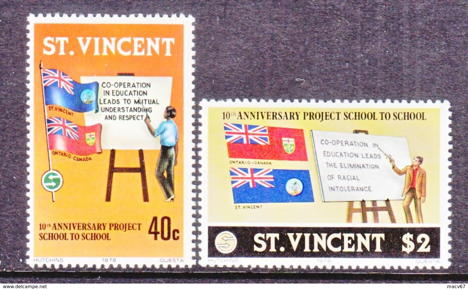 ST. VINCENT  535-6    **   SCHOOL  EDUCATION  FLAG - St.Vincent (...-1979)