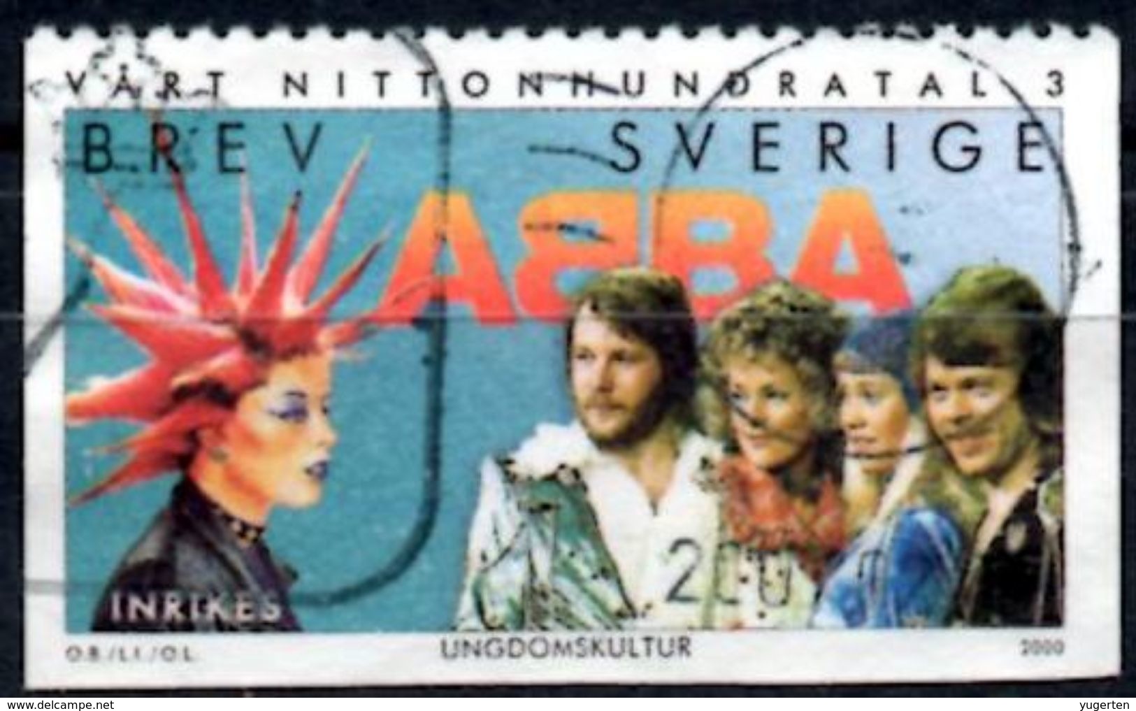 SWEDEN 2000 BREV Used Oblitéré - ABBA Chanson Song Swedish Pop Group Music Musique - Music