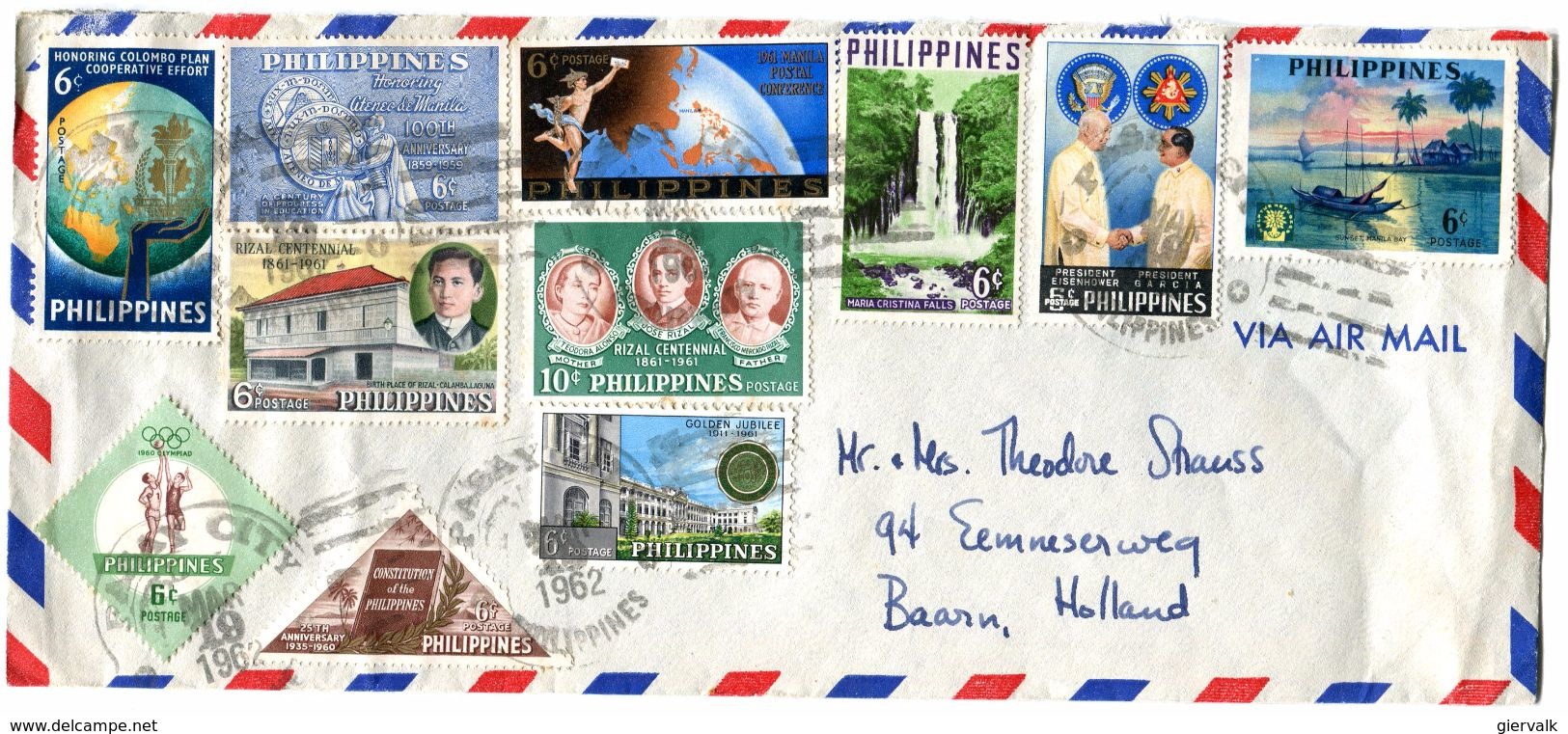 PHILIPPINES 1962 COVER With STAMPS. - Filippijnen