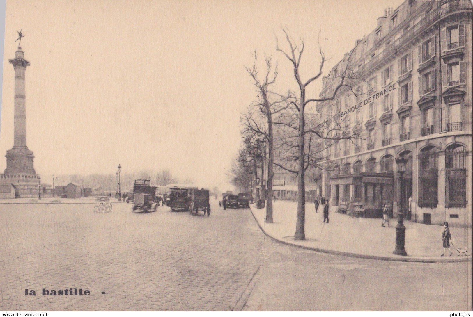 Carte Postale : La Bastille  (75)  Brasserie Bofinger Publicitaire   Fer Forgé Hansi - Cafés, Hôtels, Restaurants