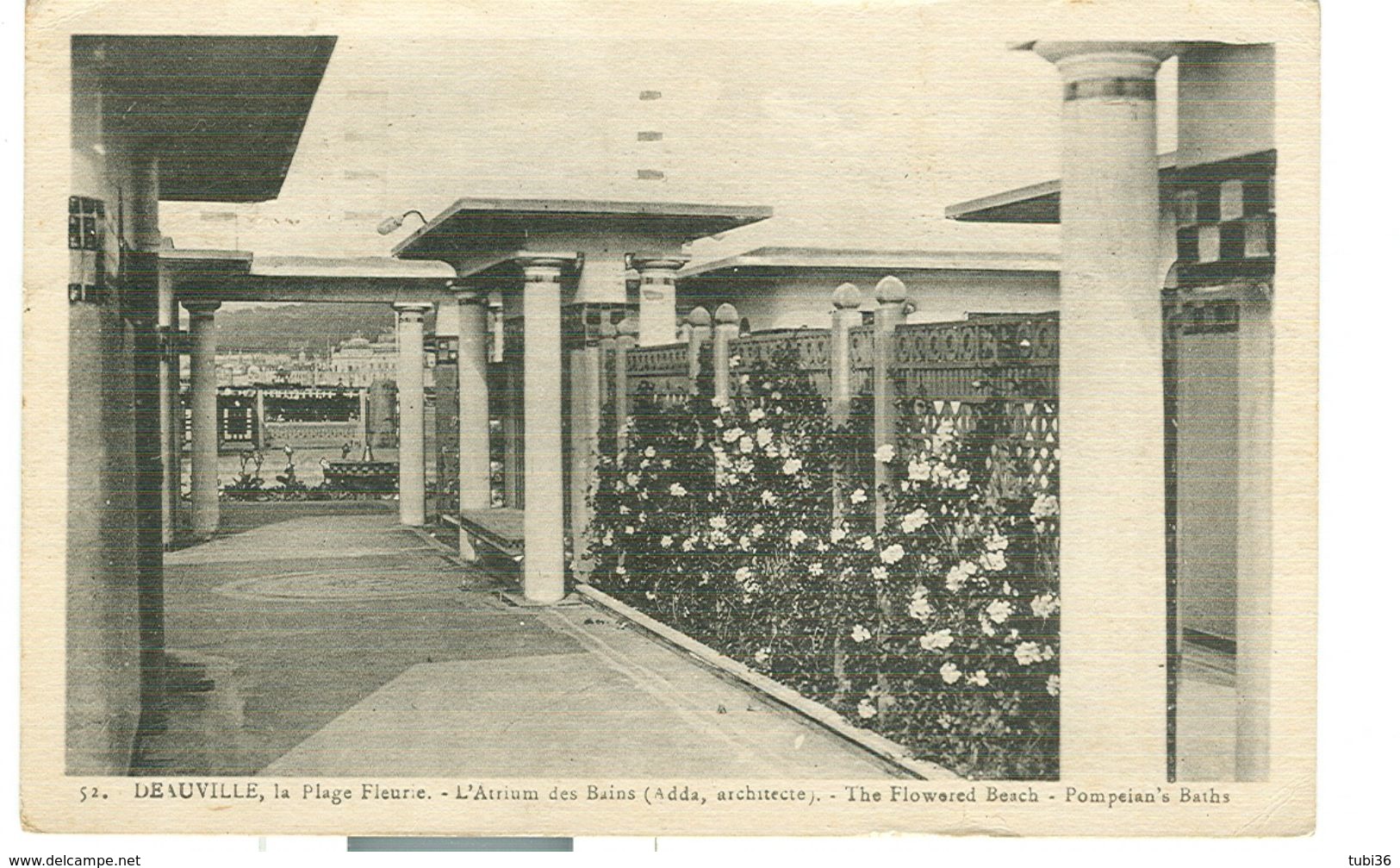 DEAUVILLE, LA PLAGE FLEURIE , L'ATRIUM DES BAINS, B/N ,1938, ITALIA, BOLOGNA - Deauville