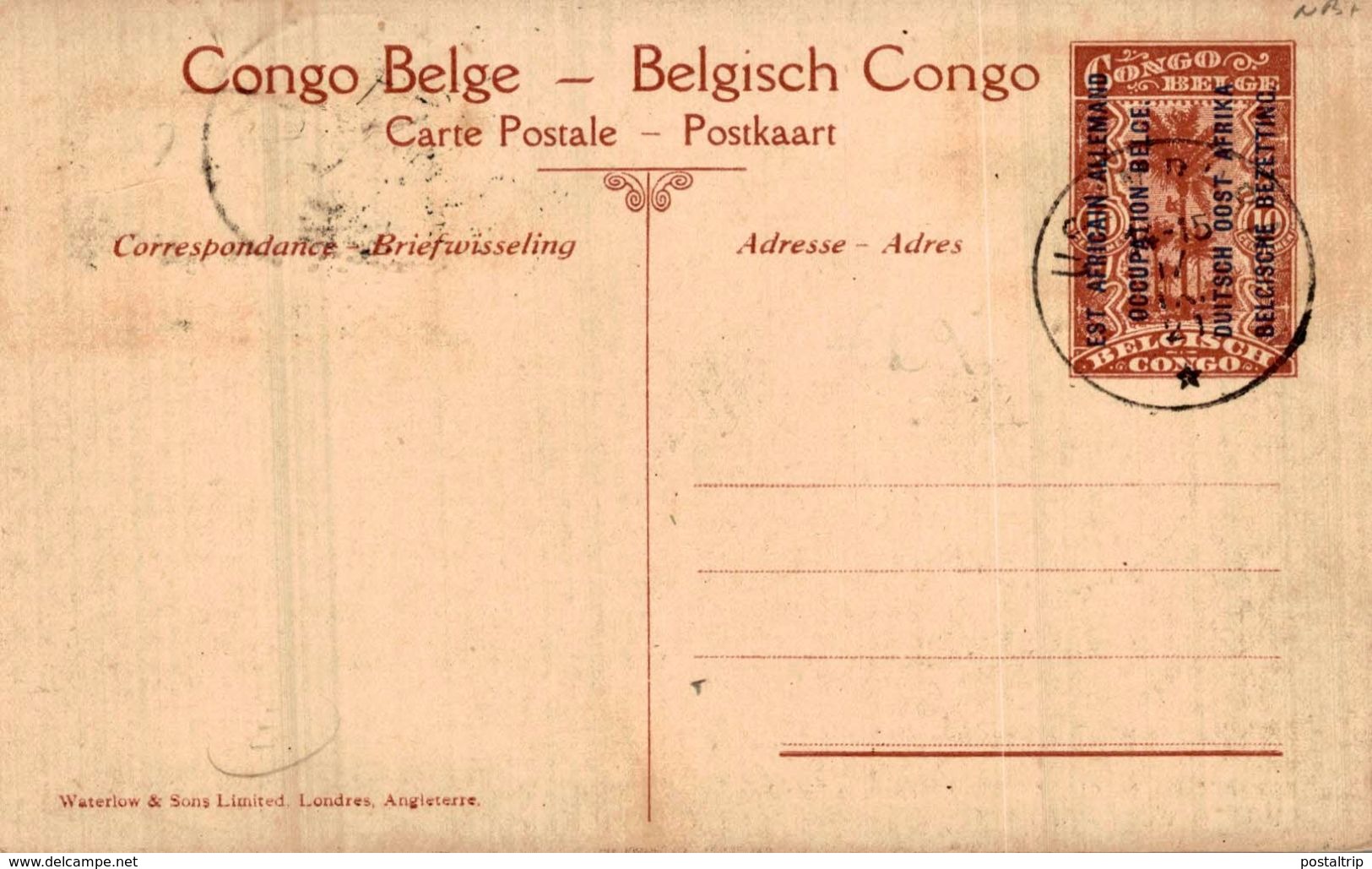 DUITS OOST AFRIKA .EST AFRICAIN ALLEMAND ( Occupation Belge ) LA KAGERA ( Recto / Verso   Entier Postal - Congo Belga