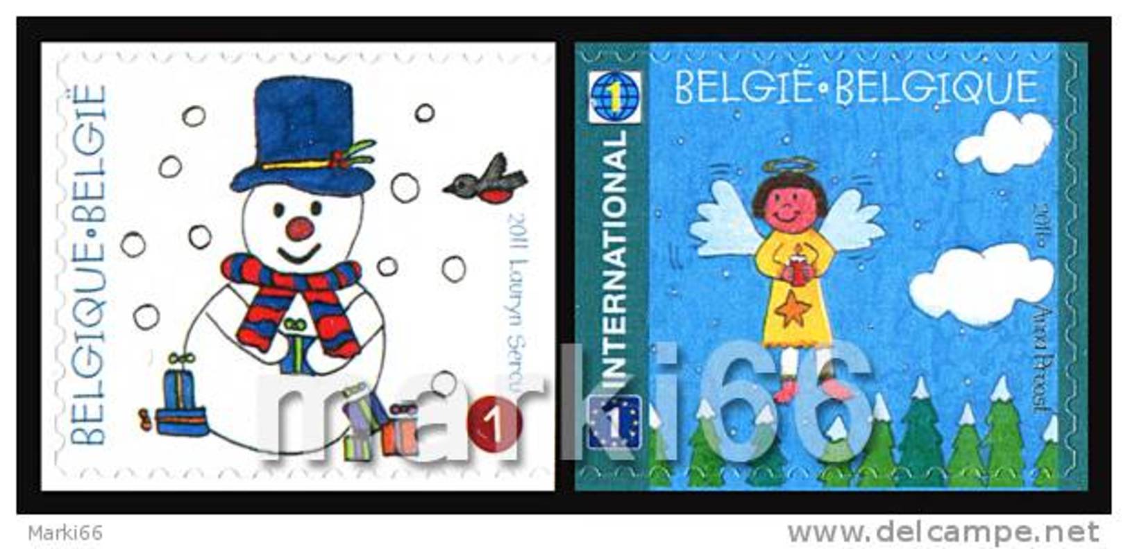 Belgium - 2011 - Christmas, Children Drawings - Booklet Stamp Set - Nuevos